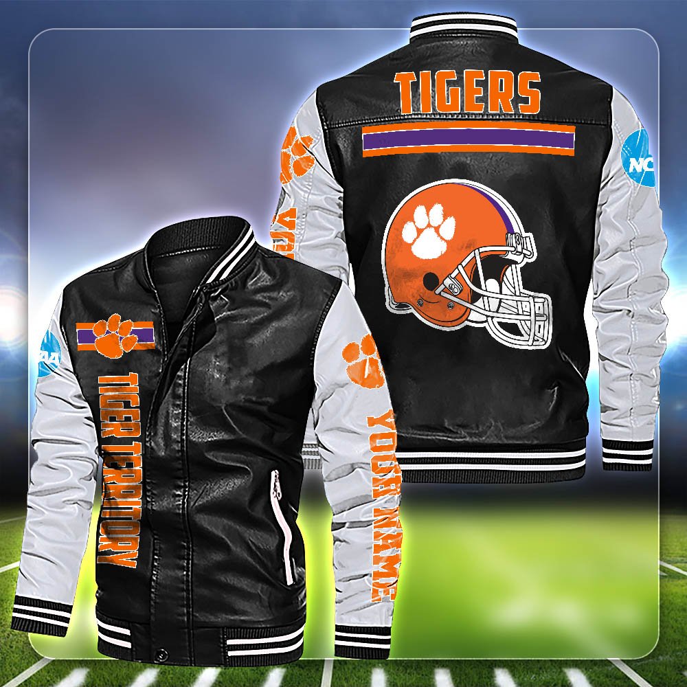 Clemson Tigers Leather Jacket Customized Your Name, Sport Team Jackets For Fans, Sport Gifts ETHY-53612