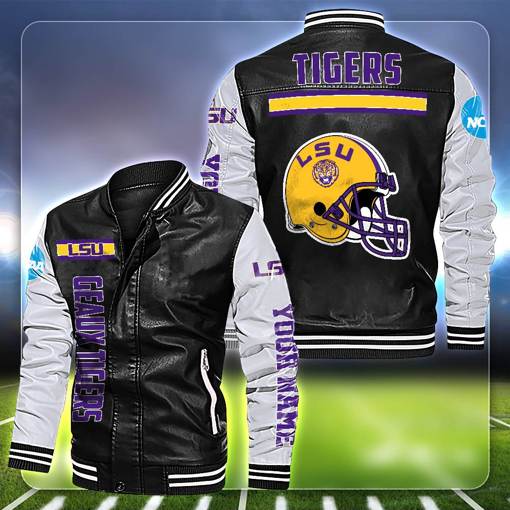 LSU TIGERS Leather Jacket Customized Your Name, Sport Team Jackets For Fans, Sport Gifts ETHY-53612