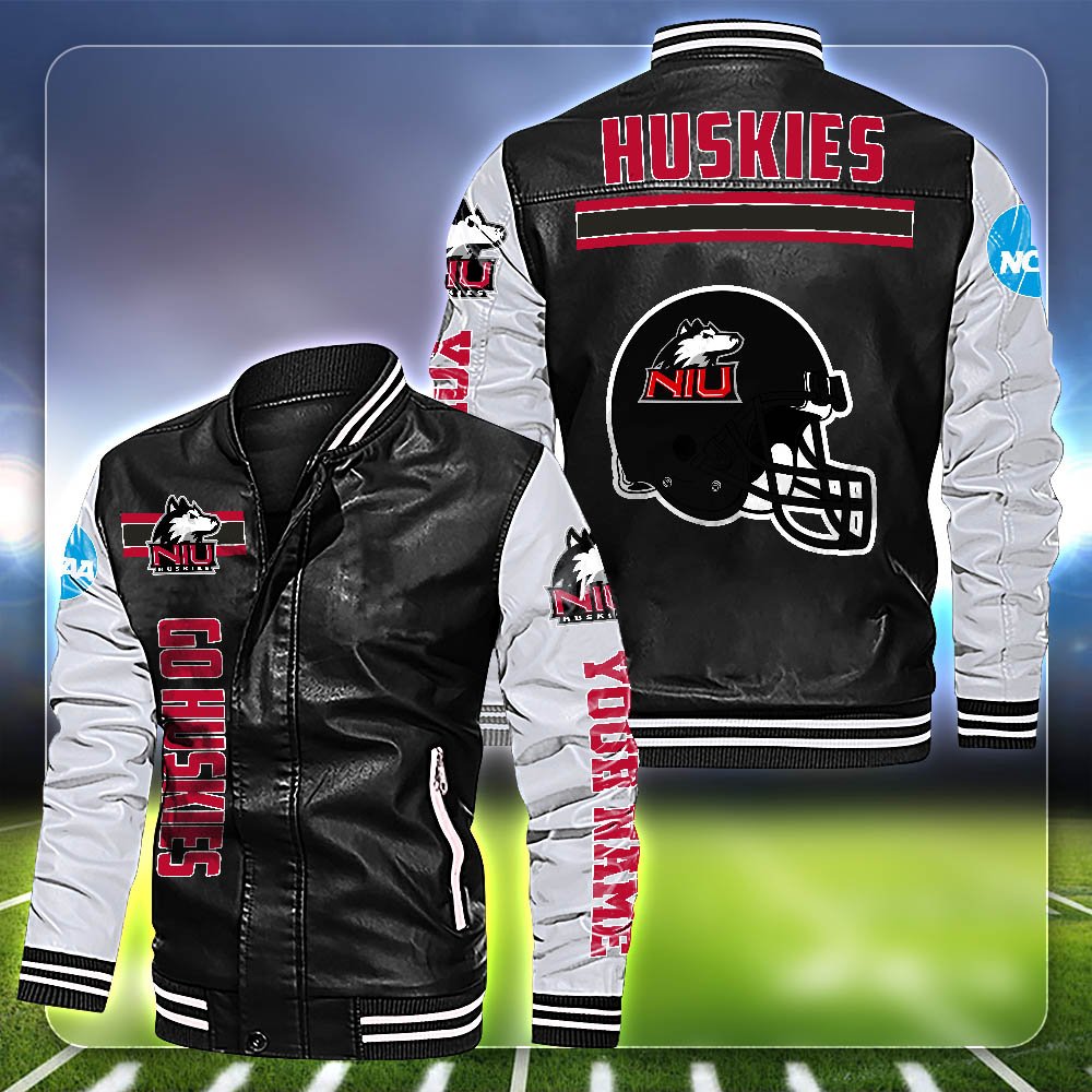 Northern Illinois Huskies Leather Jacket Customized Your Name, Sport Team Jackets For Fans, Sport Gifts ETHY-53612