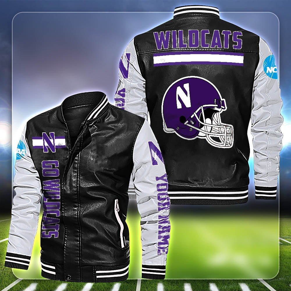 Northwestern Wildcats Leather Jacket Customized Your Name, Sport Team Jackets For Fans, Sport Gifts ETHY-53612