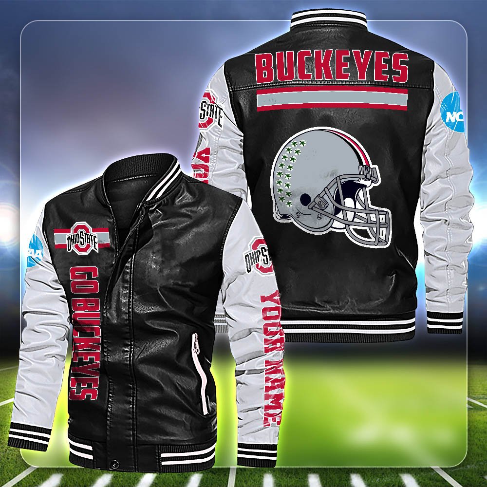 Ohio State Buckeyes Leather Jacket Customized Your Name, Sport Team Jackets For Fans, Sport Gifts ETHY-53612