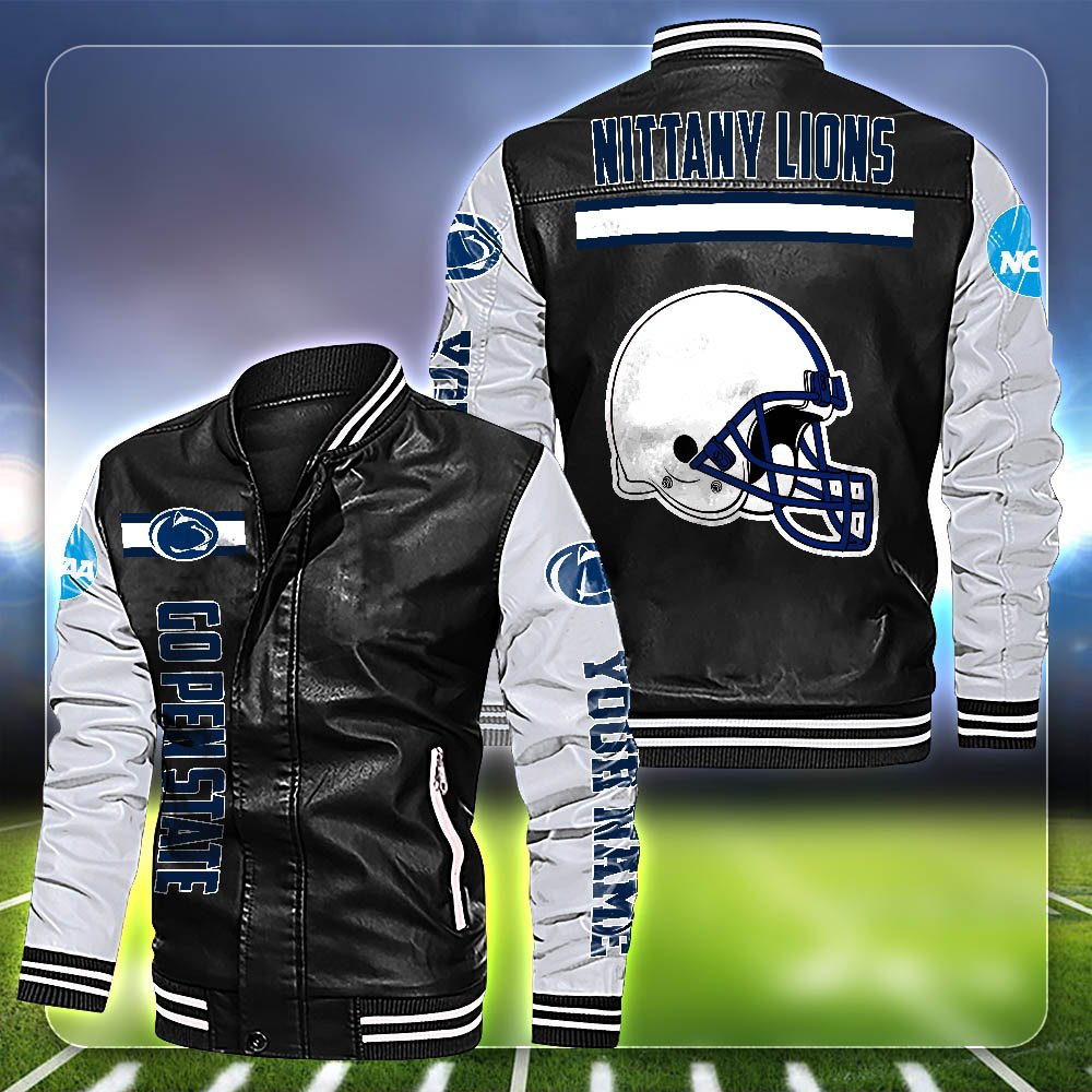 Penn State Nittany Lions Leather Jacket Customized Your Name, Sport Team Jackets For Fans, Sport Gifts ETHY-53612