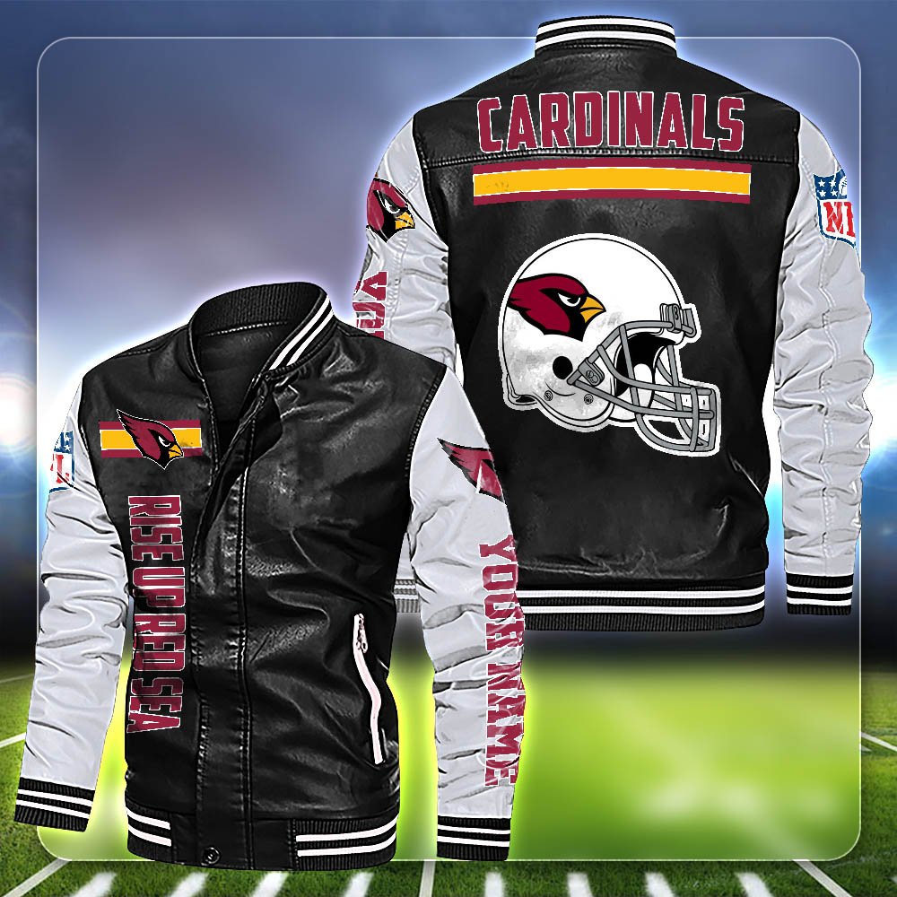 Arizona Cardinals Leather Jacket Customized Your Name, Sport Team Jackets For Fans, Sport Gifts ETHY-53612