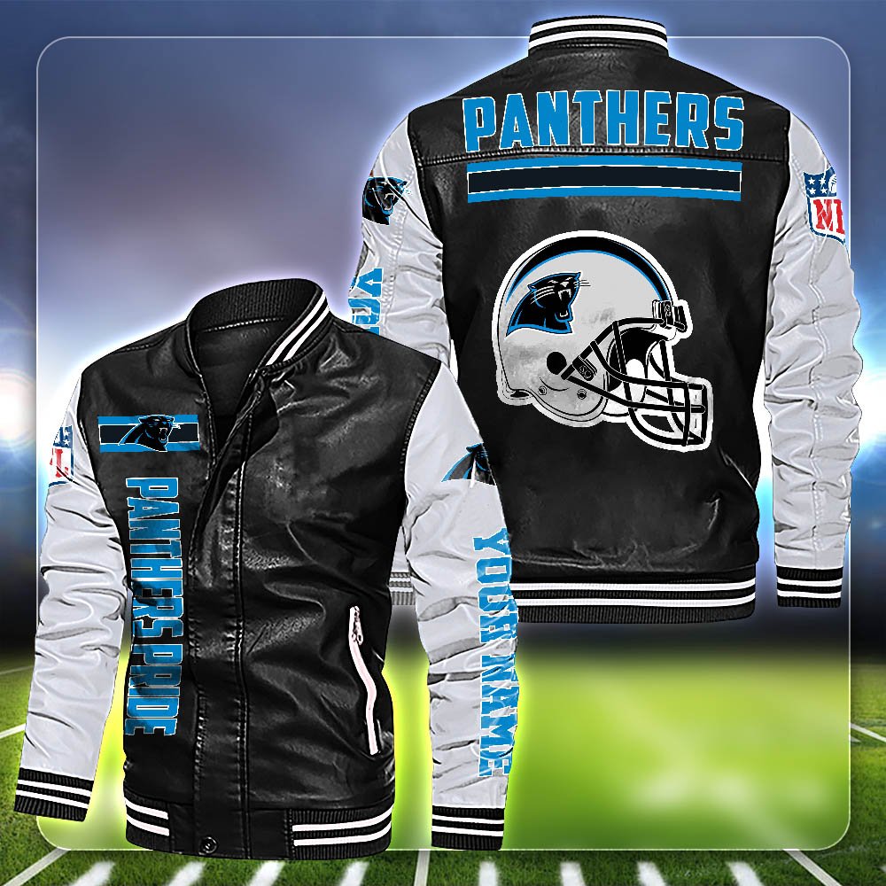 Carolina Panthers Leather Jacket Customized Your Name, Sport Team Jackets For Fans, Sport Gifts ETHY-53612