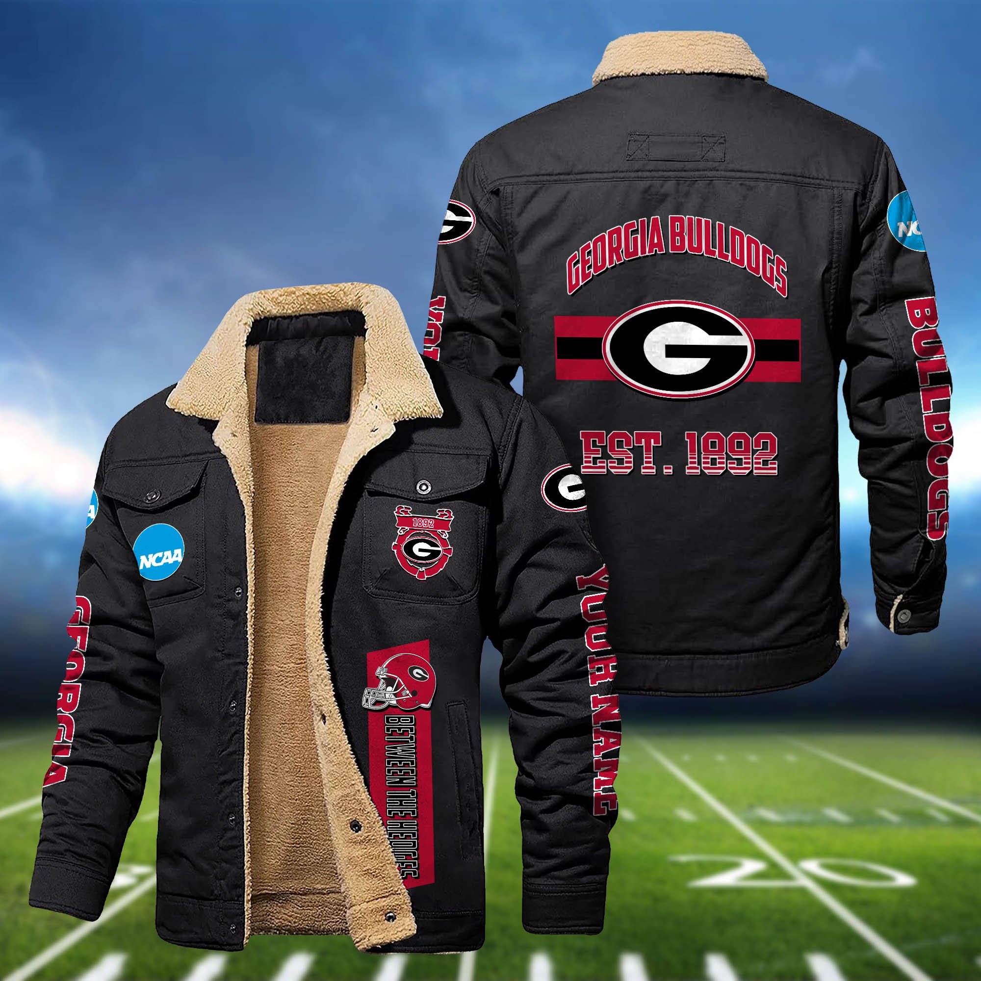 Georgia Bulldogs 2D Fleece Bomber Jacket Customized Your Name, Jackets For Sport Fan, Sport Gifts ETHY-53777