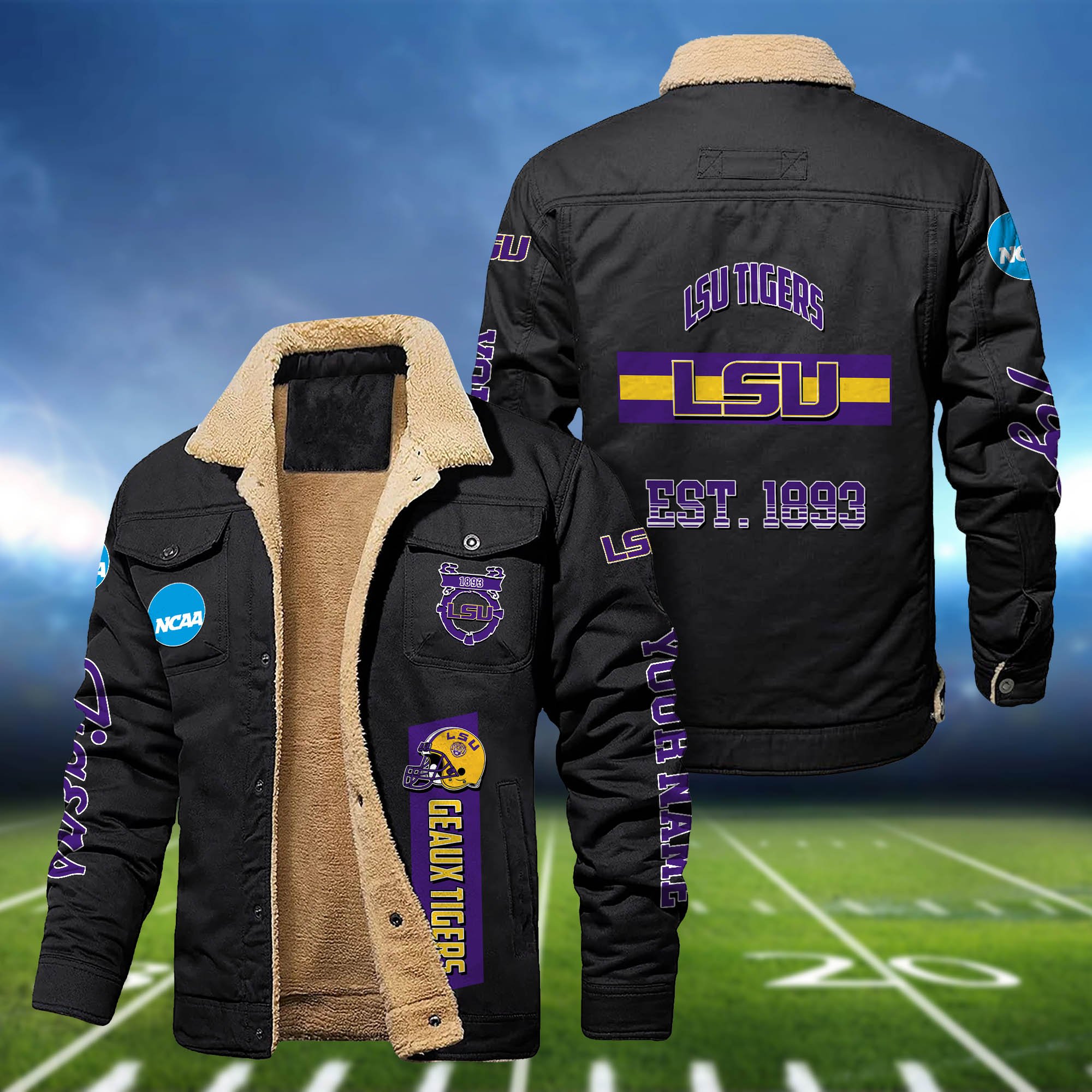 LSU TIGERS 2D Fleece Bomber Jacket Customized Your Name, Jackets For Sport Fan, Sport Gifts ETHY-53777