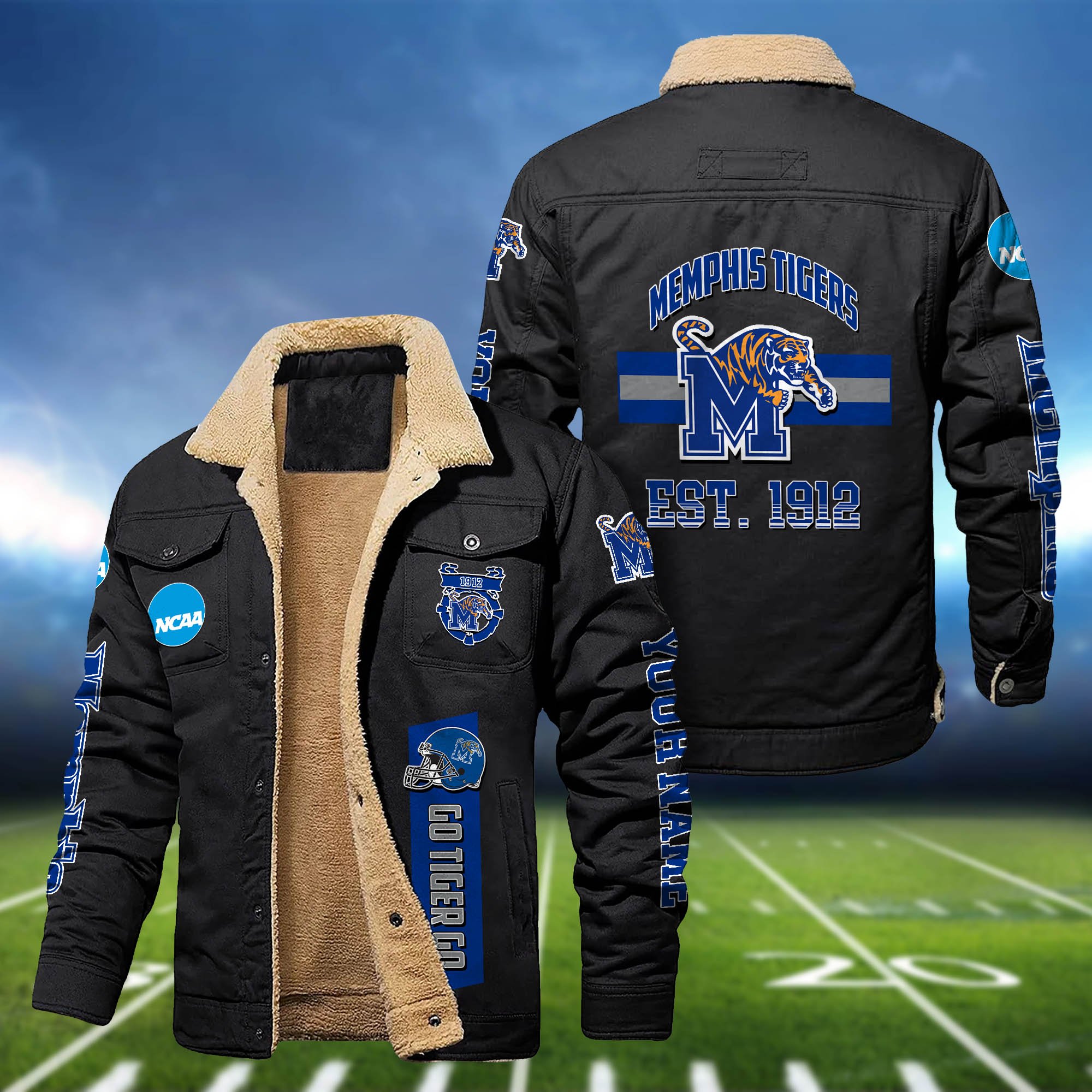 Memphis Tigers 2D Fleece Bomber Jacket Customized Your Name, Jackets For Sport Fan, Sport Gifts ETHY-53777