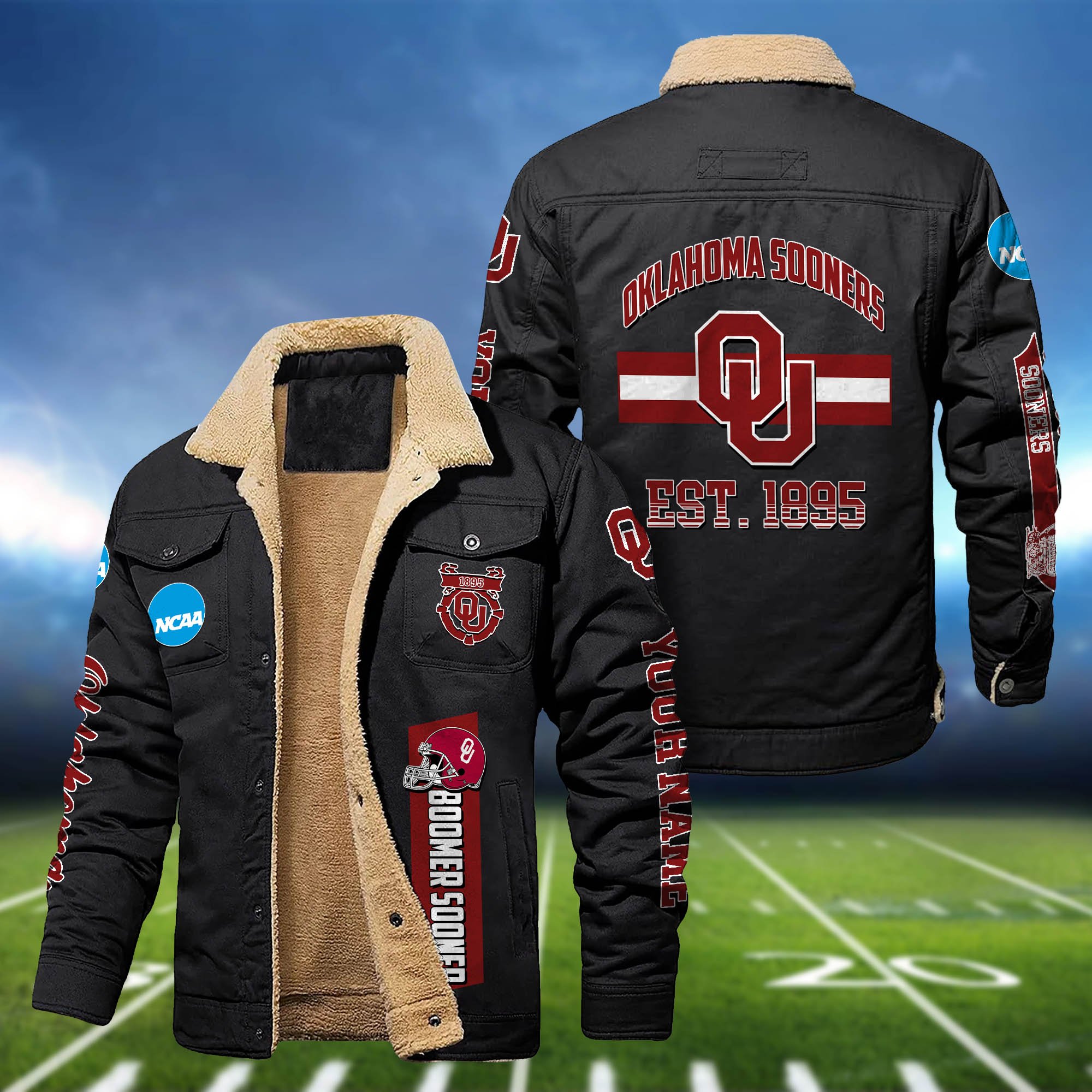 Oklahoma Sooners 2D Fleece Bomber Jacket Customized Your Name, Jackets For Sport Fan, Sport Gifts ETHY-53777