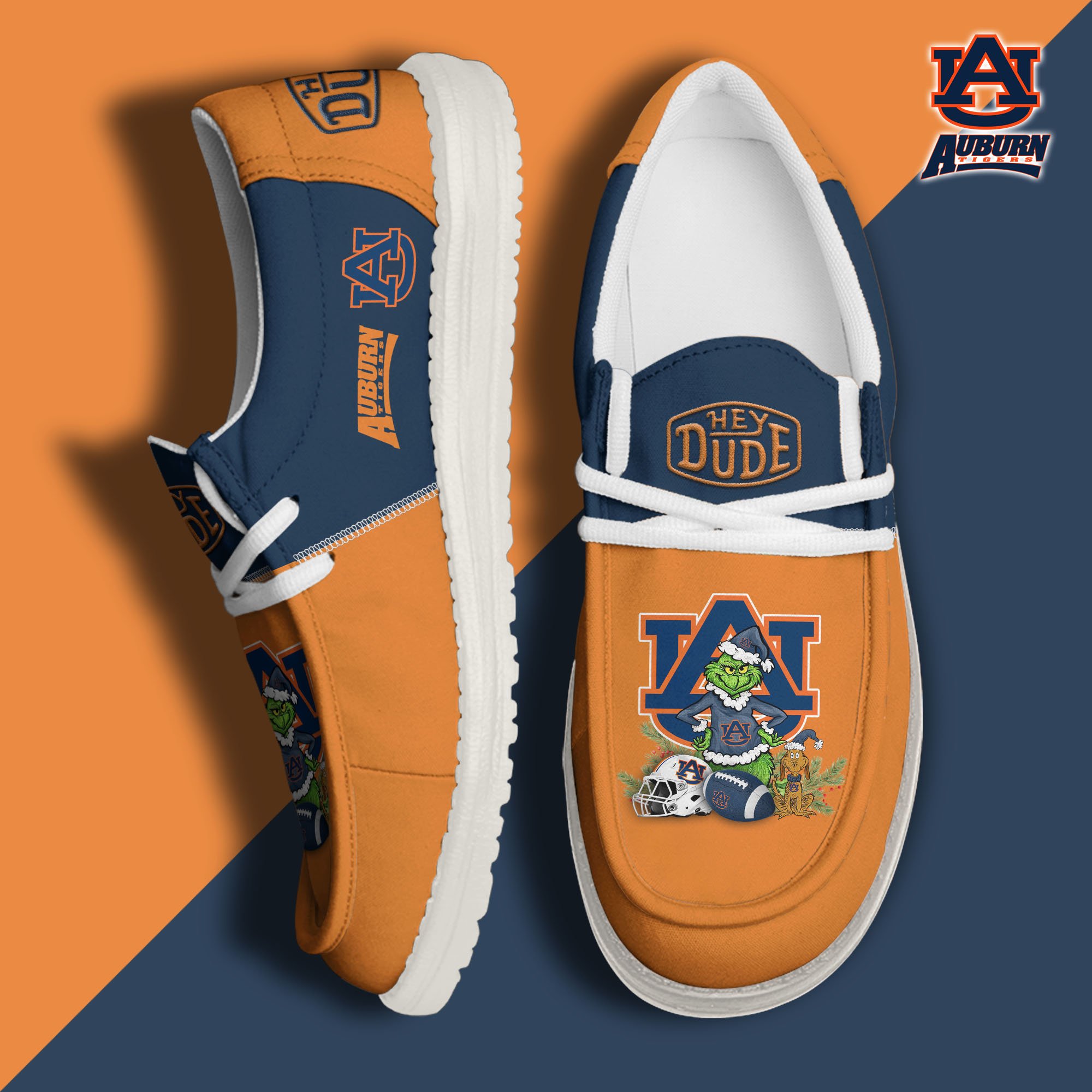 Auburn Tigers Football Hey Dude Canvas Loafer Shoes Custom Your Name, Sport Shoes For Fan, Fan Gifts EHIVM-61211