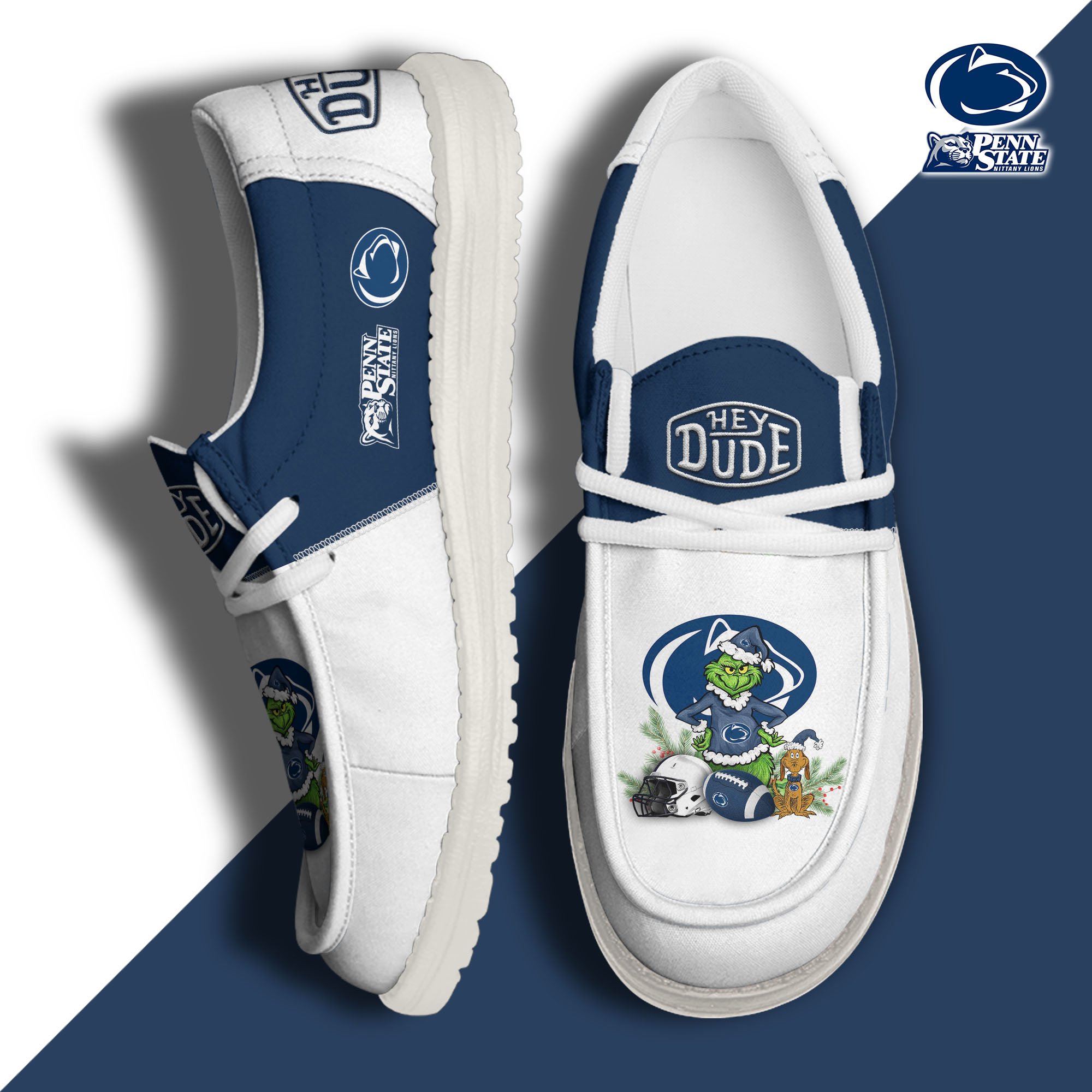 Penn State Nittany Lions Football Hey Dude Canvas Loafer Shoes Custom Your Name, Sport Shoes For Fan, Fan Gifts EHIVM-61211