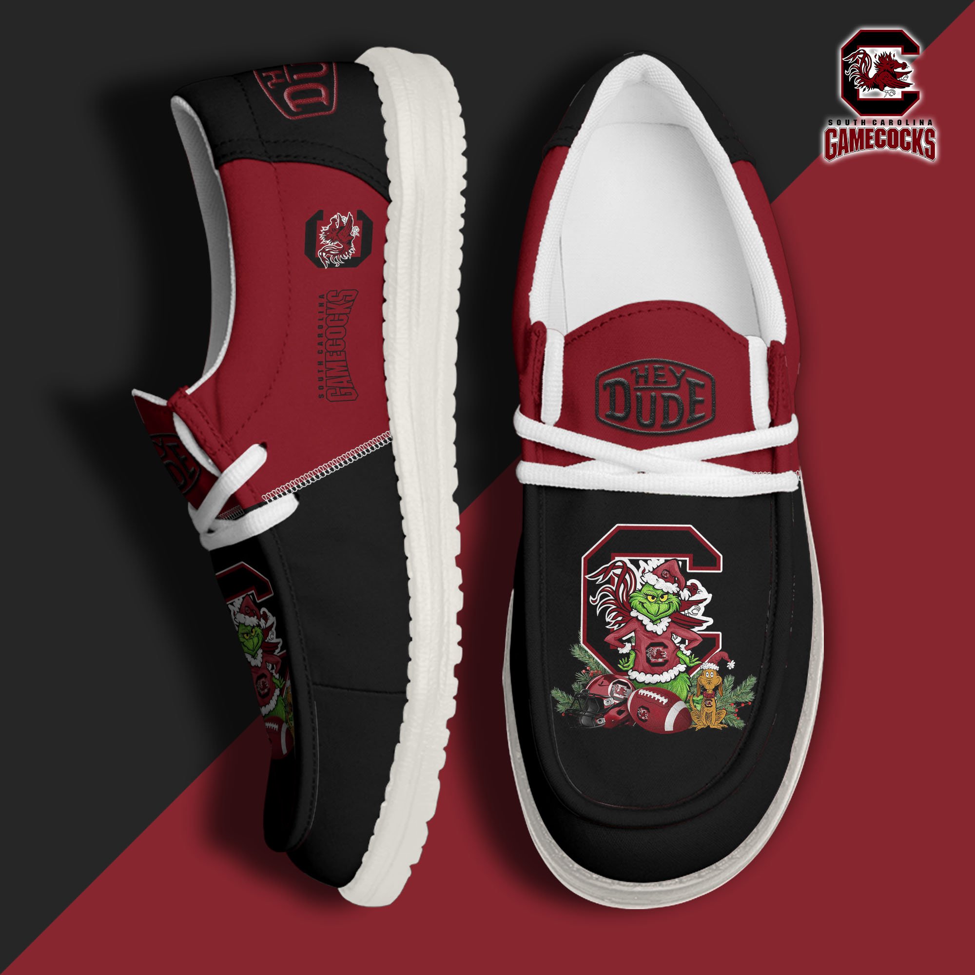 South Carolina Gamecocks Football Hey Dude Canvas Loafer Shoes Custom Your Name, Sport Shoes For Fan, Fan Gifts EHIVM-61211