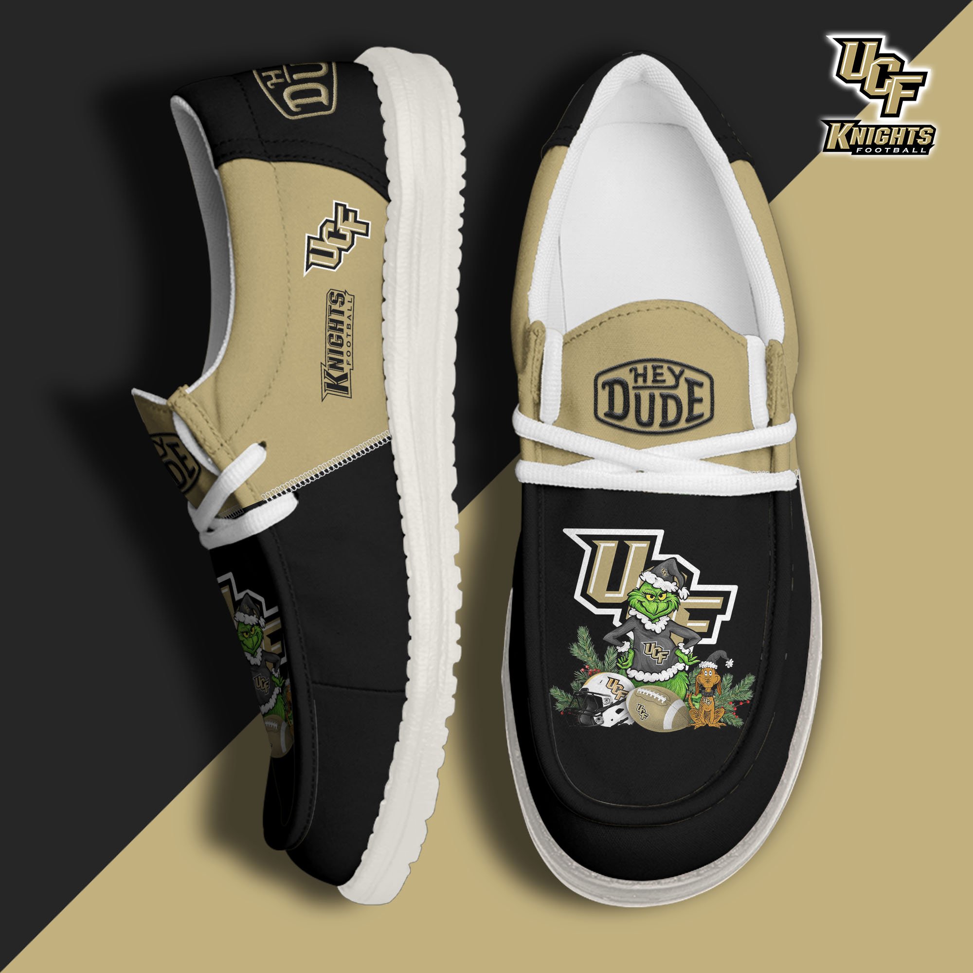 UCF Knights Football Hey Dude Canvas Loafer Shoes Custom Your Name, Sport Shoes For Fan, Fan Gifts EHIVM-61211