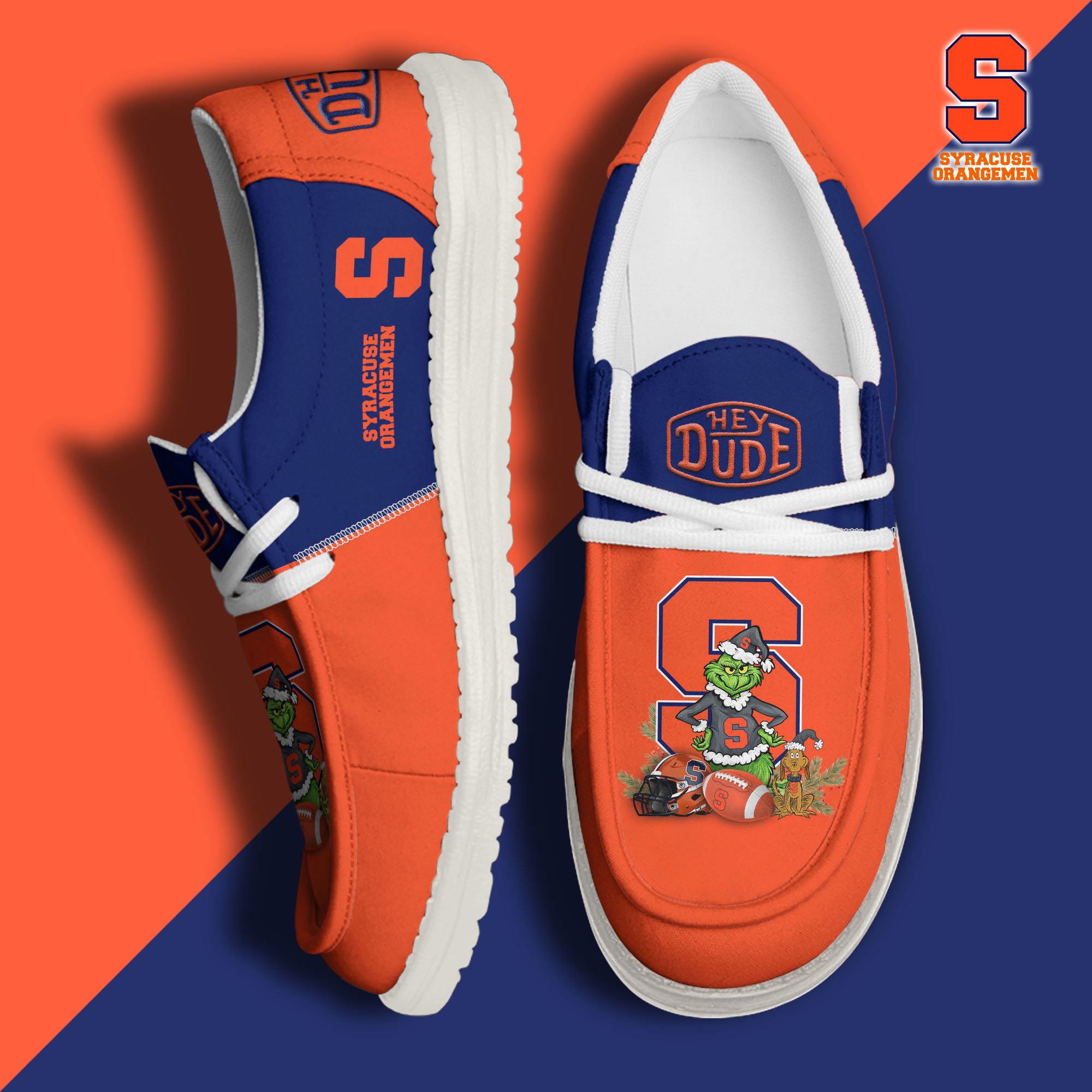 Syracuse Orange Football Hey Dude Canvas Loafer Shoes Custom Your Name, Sport Shoes For Fan, Fan Gifts EHIVM-61211