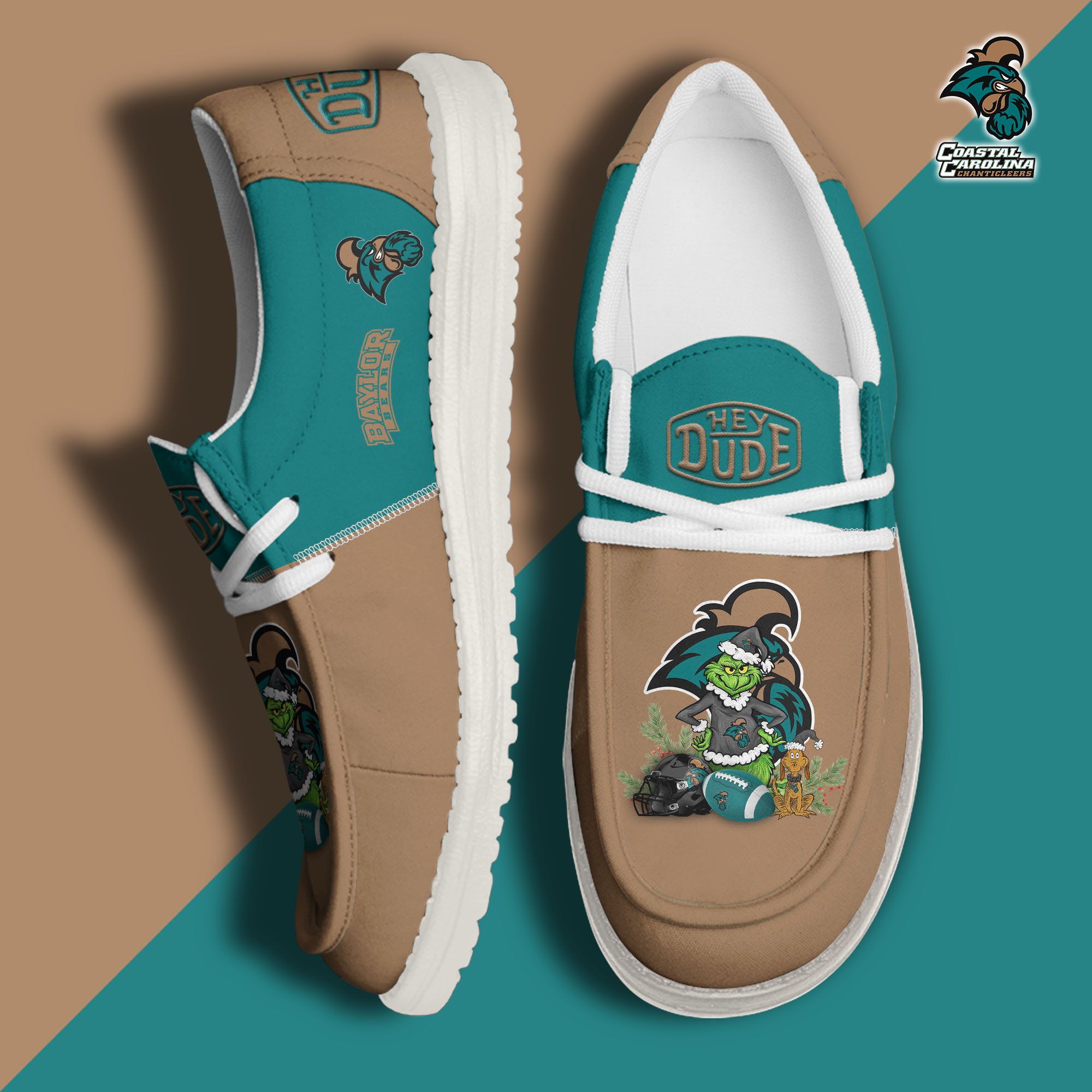 Coastal Carolina Chanticleers Football Hey Dude Canvas Loafer Shoes Custom Your Name, Sport Shoes For Fan, Fan Gifts EHIVM-61211