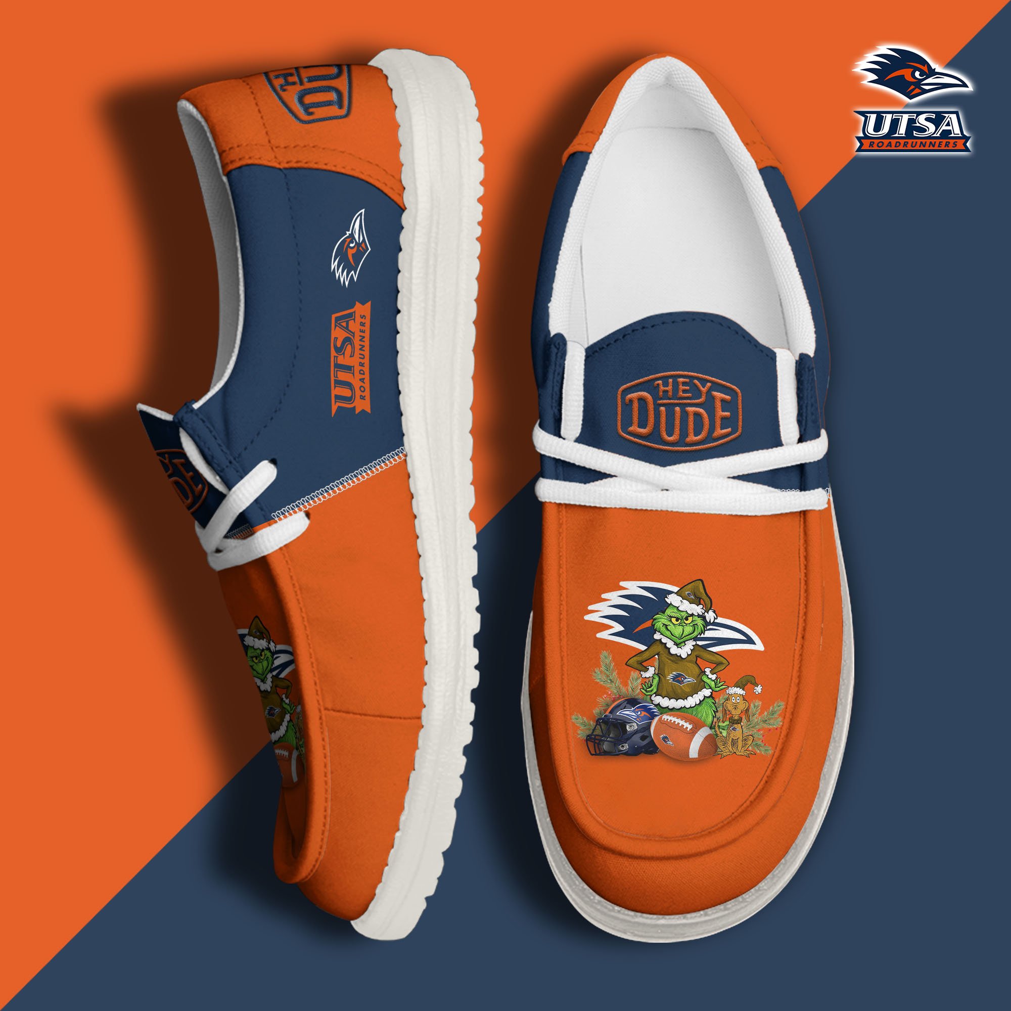 UTSA Roadrunners Football Hey Dude Canvas Loafer Shoes Custom Your Name, Sport Shoes For Fan, Fan Gifts EHIVM-61211