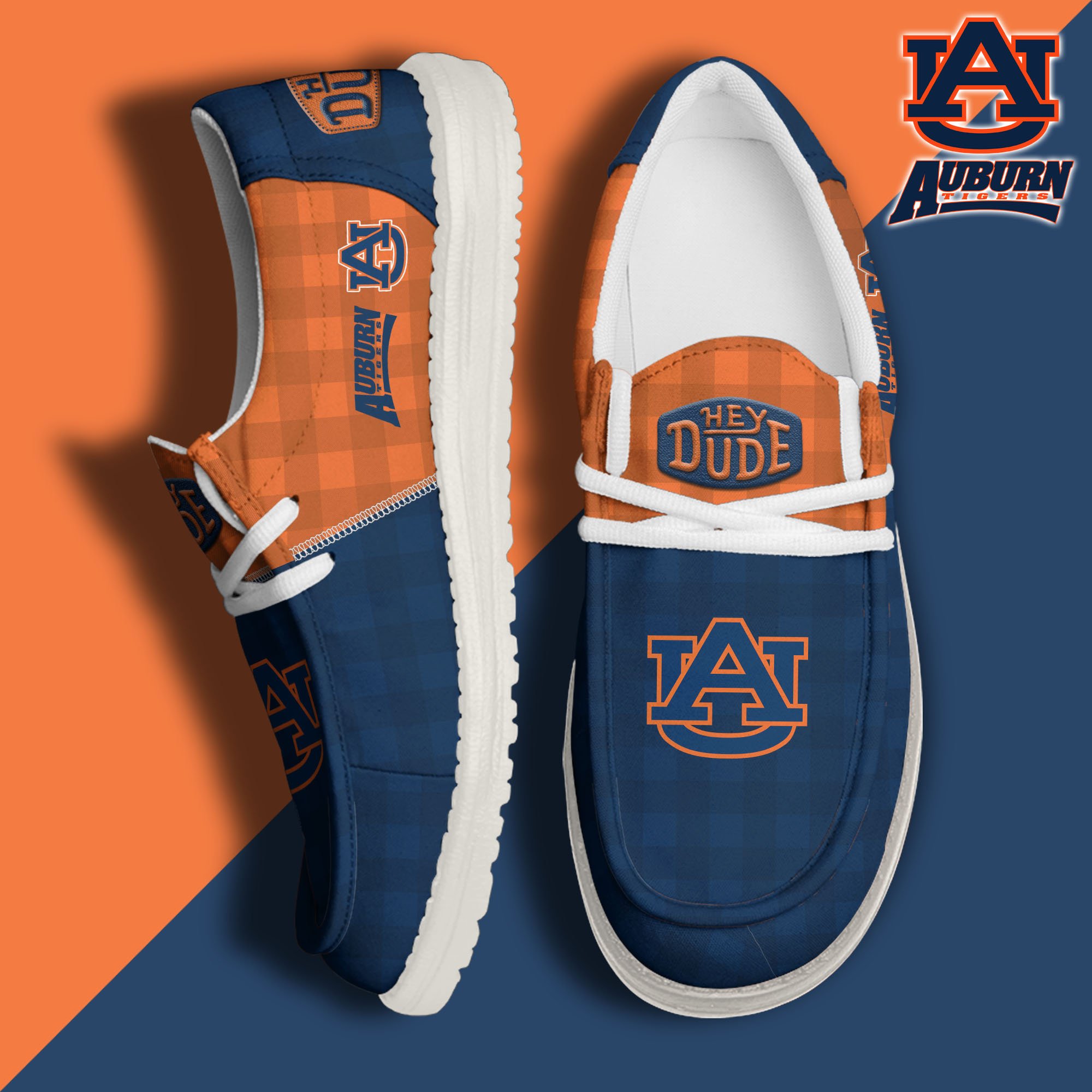 Auburn Tigers Football Hey Dude Canvas Loafer Shoes Custom Your Name, Sport Shoes For Fan, Fan Gifts EHIVM-61236