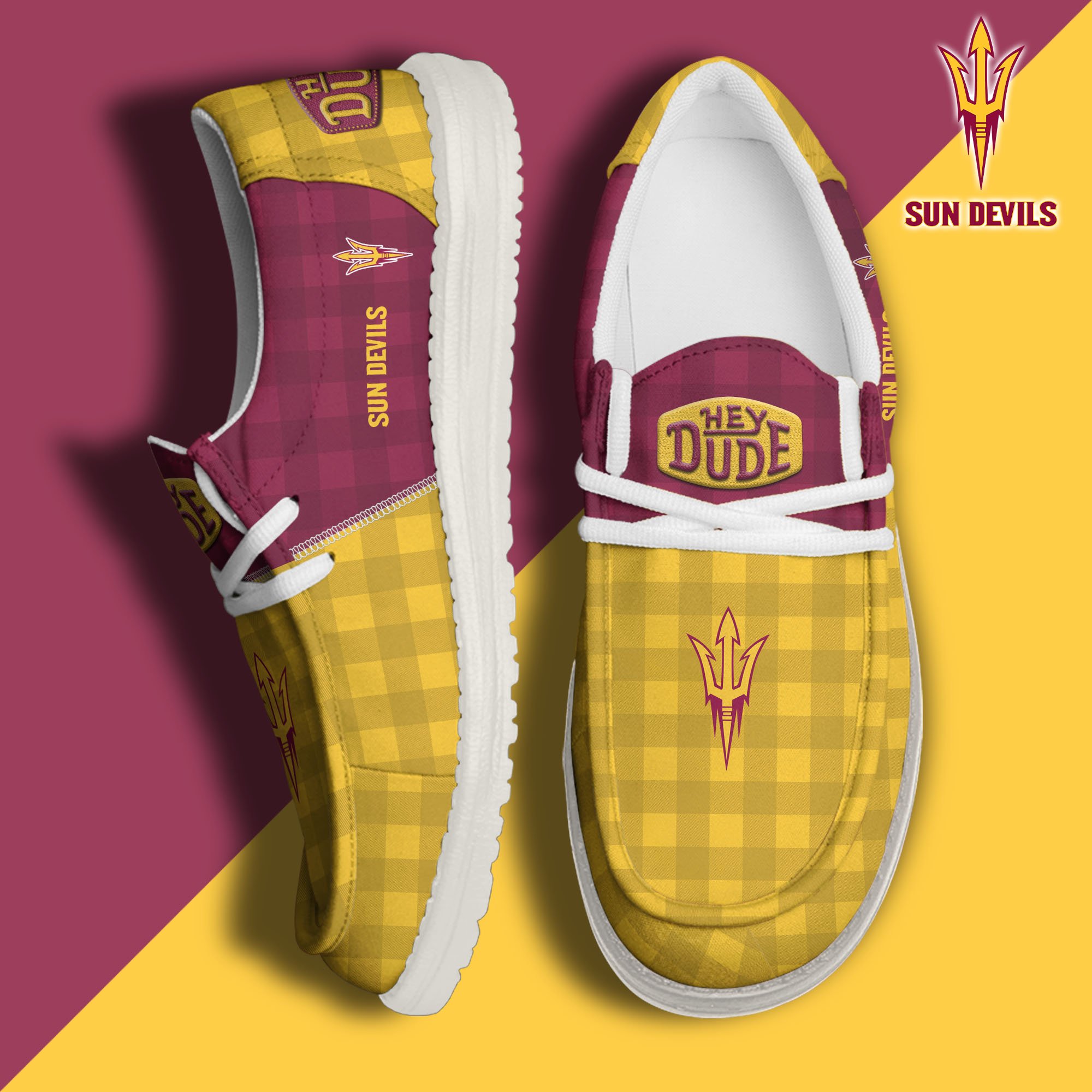 Arizona State Sun Devils Football Hey Dude Canvas Loafer Shoes Custom Your Name, Sport Shoes For Fan, Fan Gifts EHIVM-61236