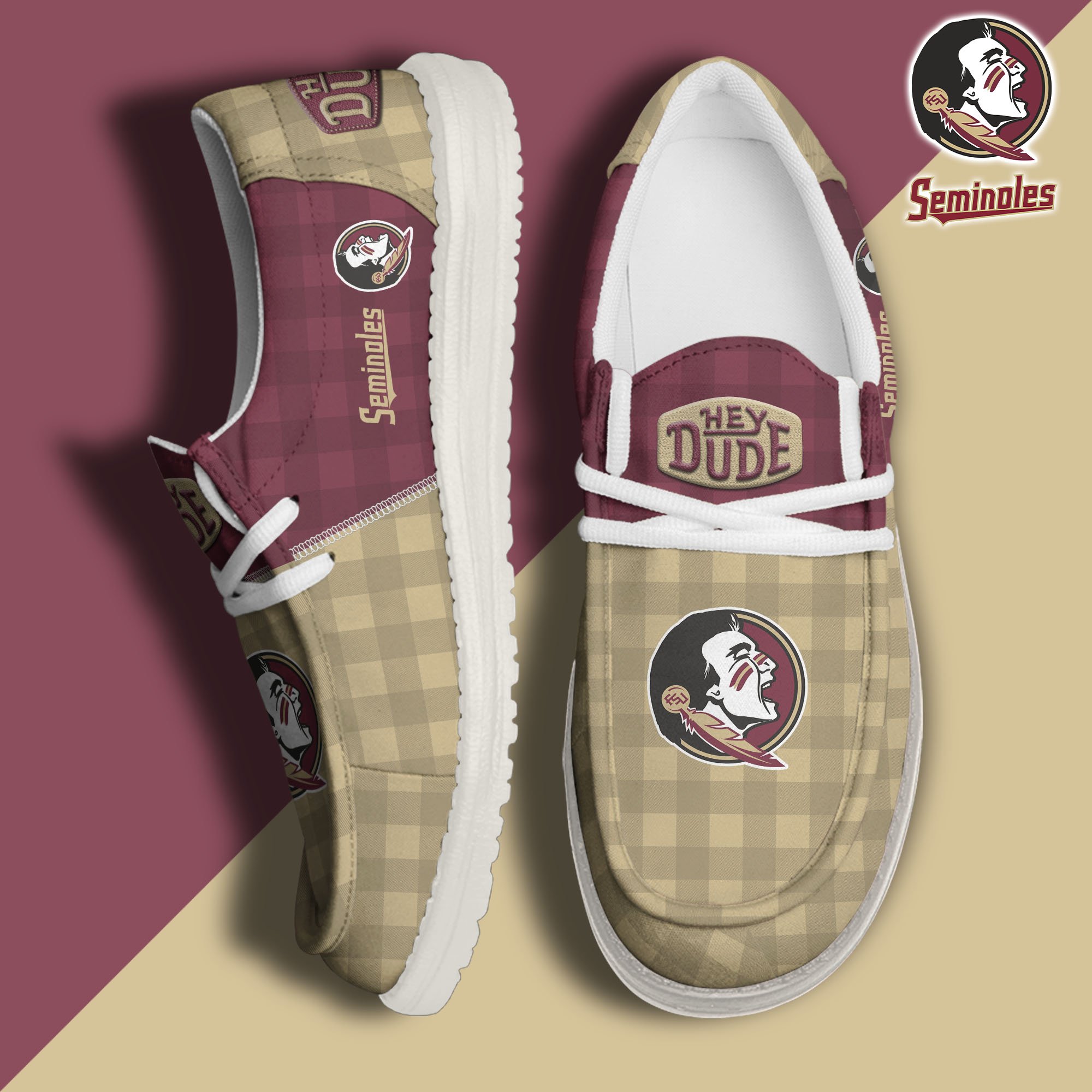 Florida State Seminoles Football Hey Dude Canvas Loafer Shoes Custom Your Name, Sport Shoes For Fan, Fan Gifts EHIVM-61236