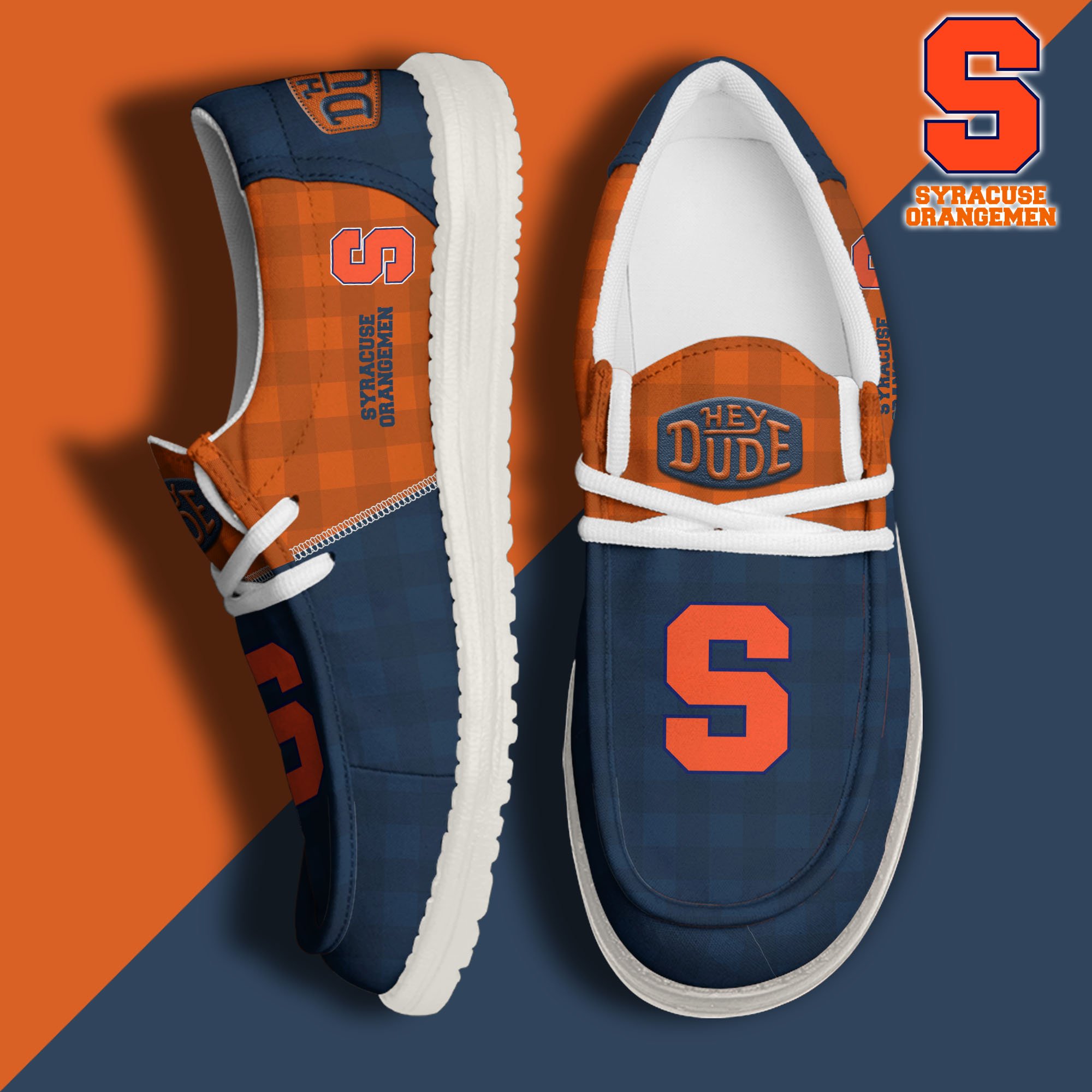 Syracuse Orange Football Hey Dude Canvas Loafer Shoes Custom Your Name, Sport Shoes For Fan, Fan Gifts EHIVM-61236