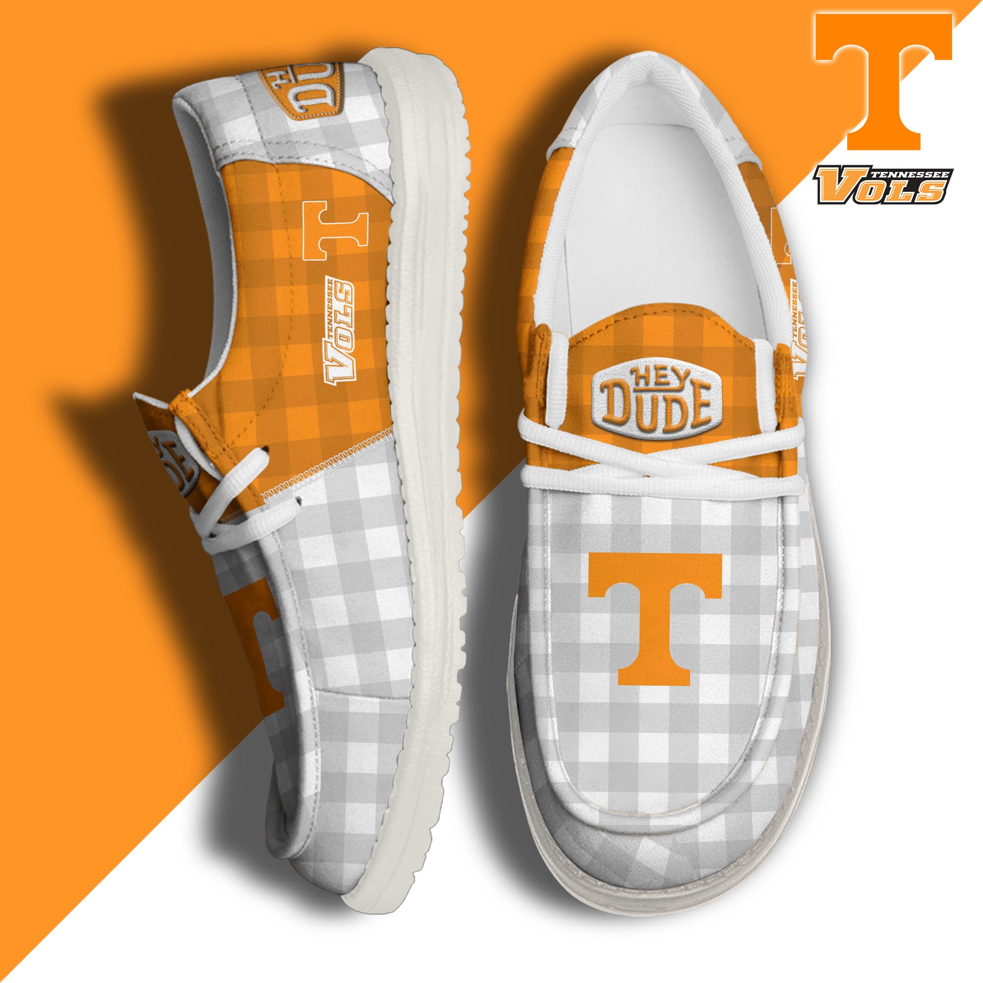 Tennessee Volunteers Football Hey Dude Canvas Loafer Shoes Custom Your Name, Sport Shoes For Fan, Fan Gifts EHIVM-61236