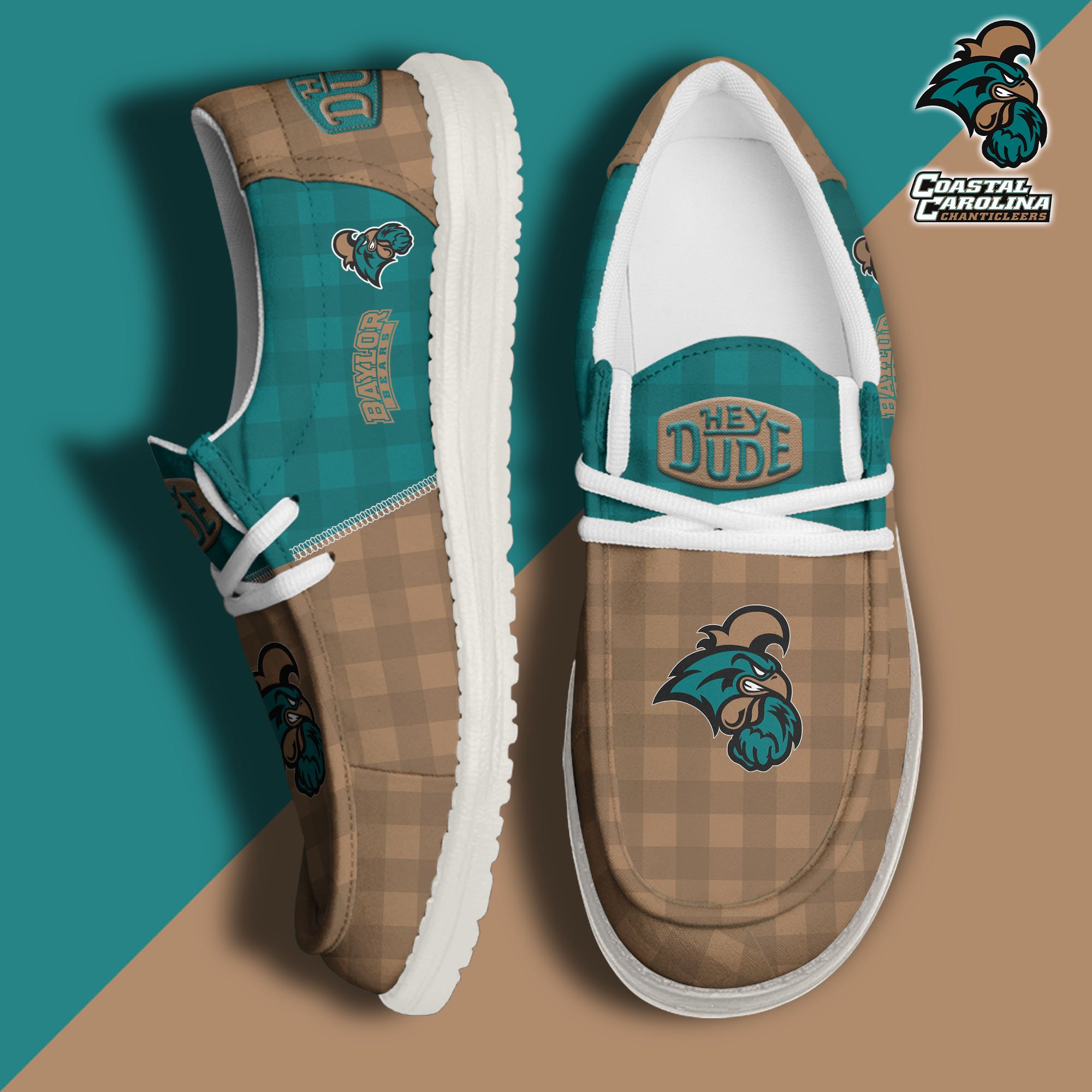 Coastal Carolina Chanticleers Football Hey Dude Canvas Loafer Shoes Custom Your Name, Sport Shoes For Fan, Fan Gifts EHIVM-61236