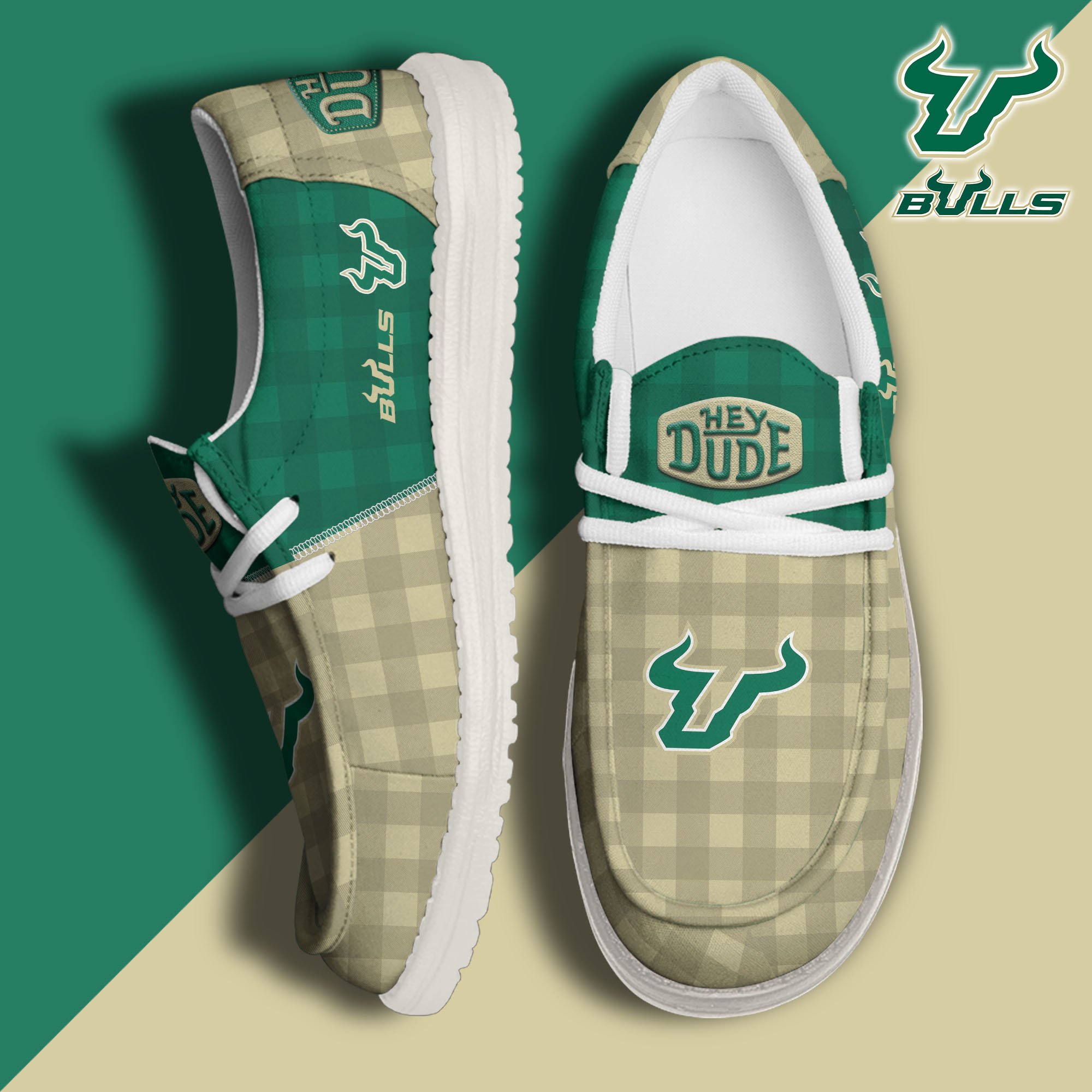 South Florida Bulls Football Hey Dude Canvas Loafer Shoes Custom Your Name, Sport Shoes For Fan, Fan Gifts EHIVM-61236