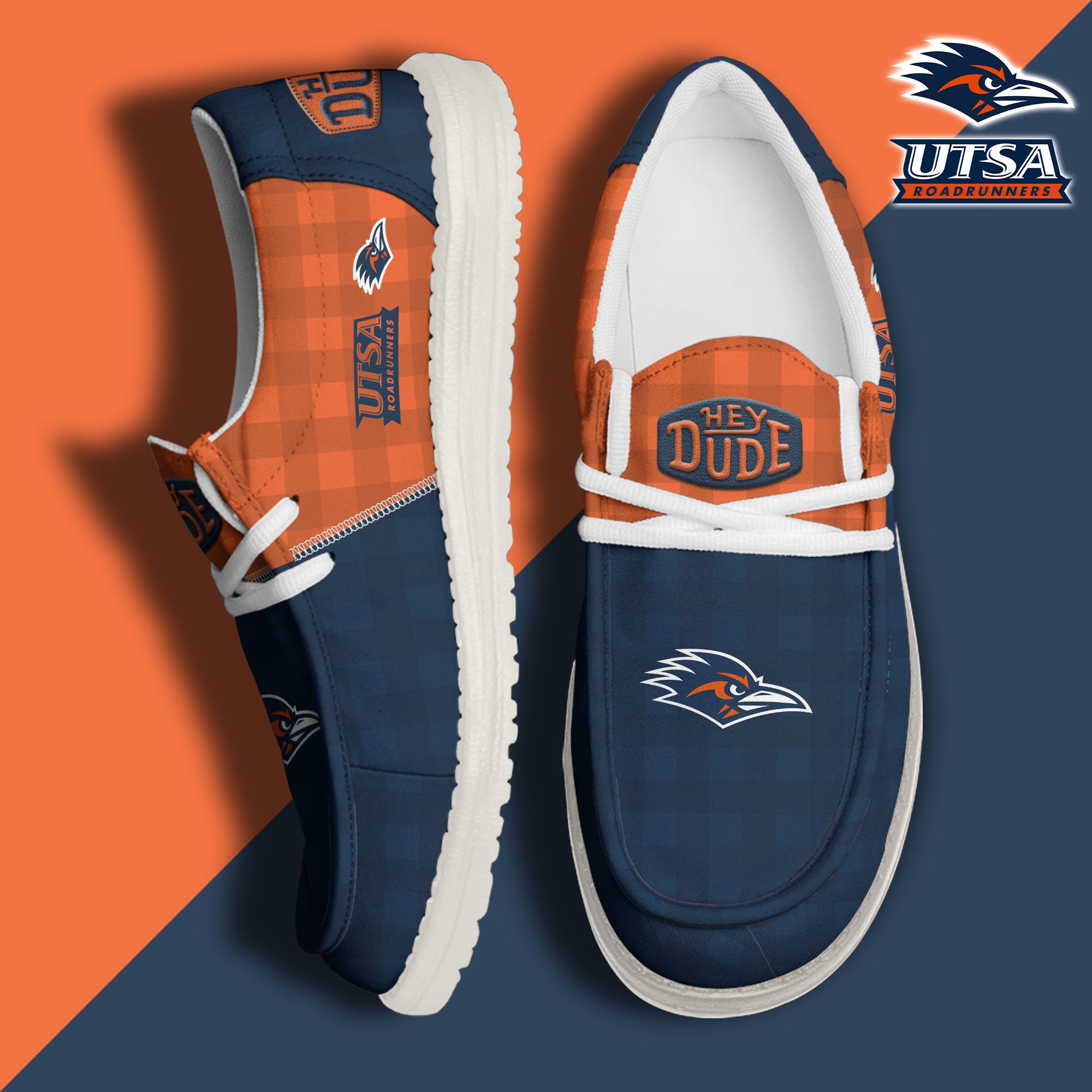 UTSA Roadrunners Football Hey Dude Canvas Loafer Shoes Custom Your Name, Sport Shoes For Fan, Fan Gifts EHIVM-61236