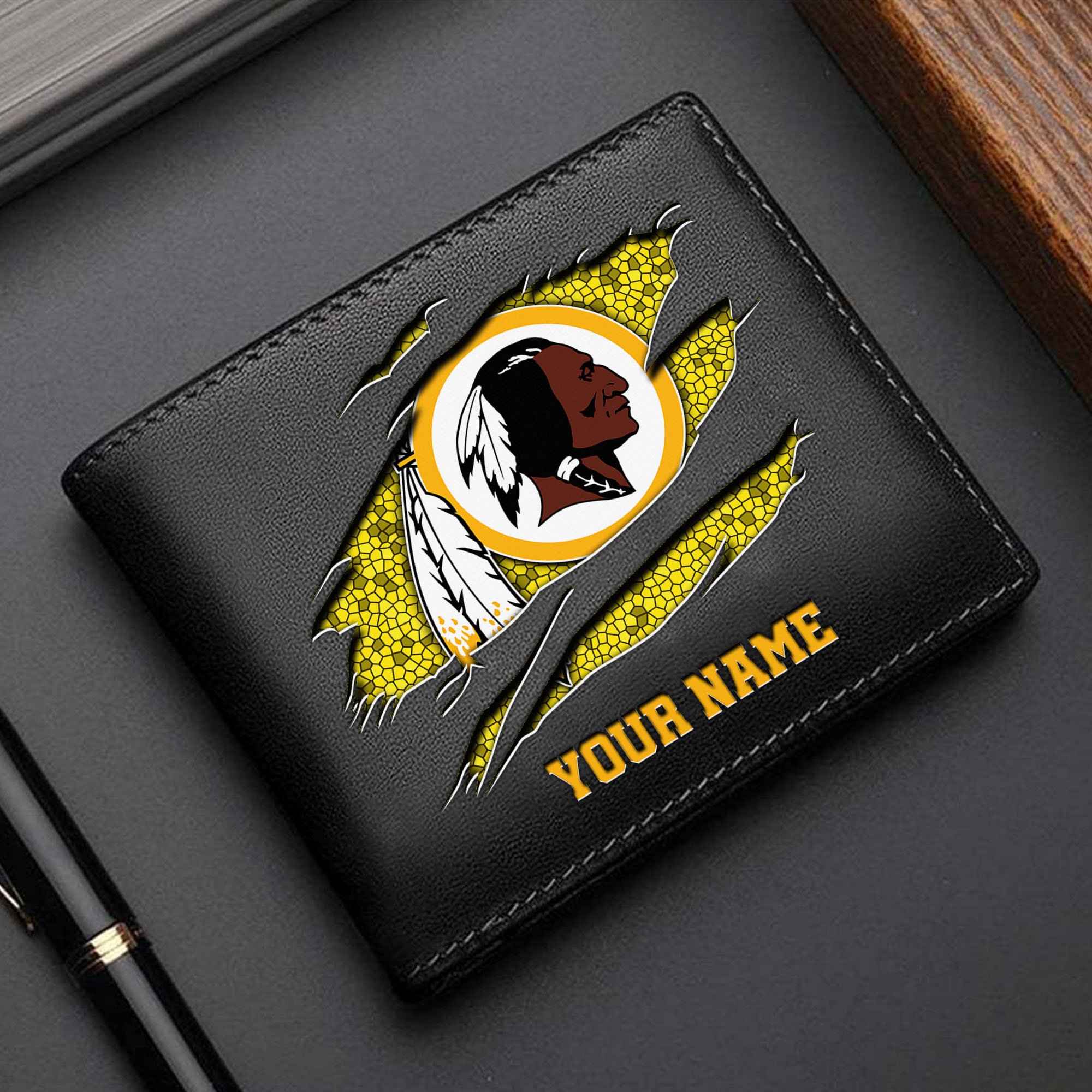 Washington Redskins Men Wallet Custom Your Name, Football Team Men Wallet For Fans, Gifts For Football Lovers EHIVM-60519