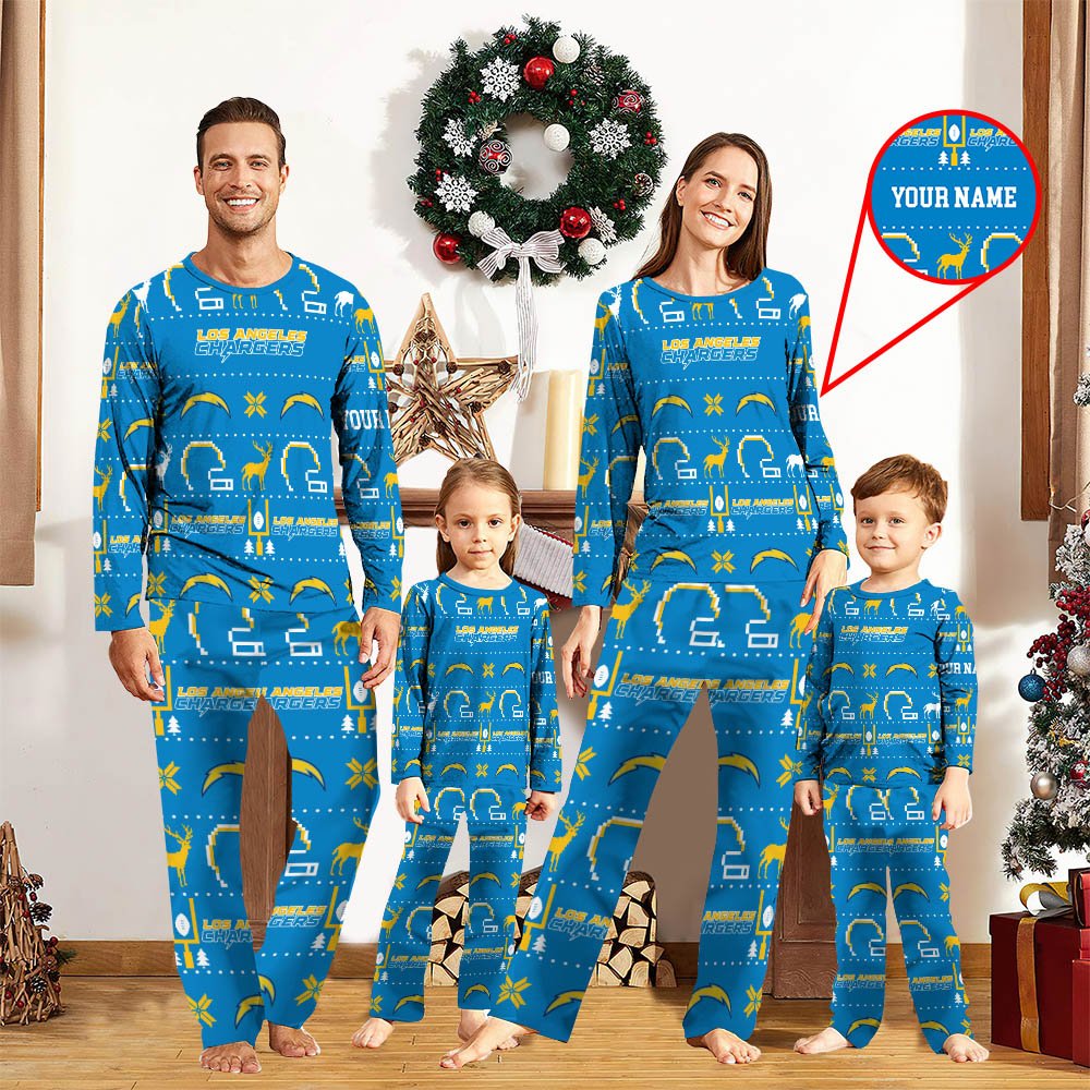 Los Angeles Chargers Sport Pajamas Custom Your Name, Sport Pajamas, Gifts For Fan ETHY-44291