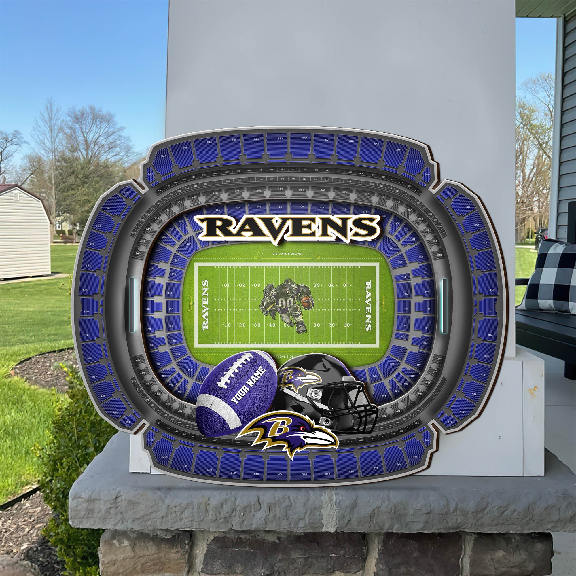 Baltimore Ravens 2 Layers Woodsign Custom Your Name, Sport  Woodsign, Football Fan Gifts, Home Decor EHIVM-58671