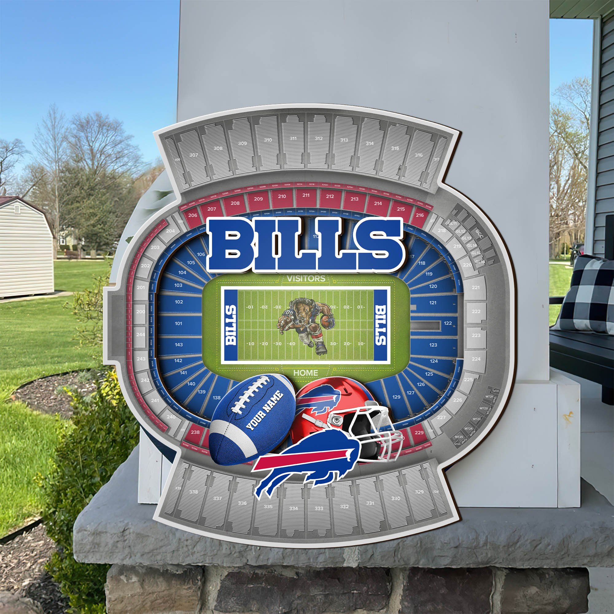 Buffalo Bills 2 Layers Woodsign Custom Your Name, Sport  Woodsign, Football Fan Gifts, Home Decor EHIVM-58671