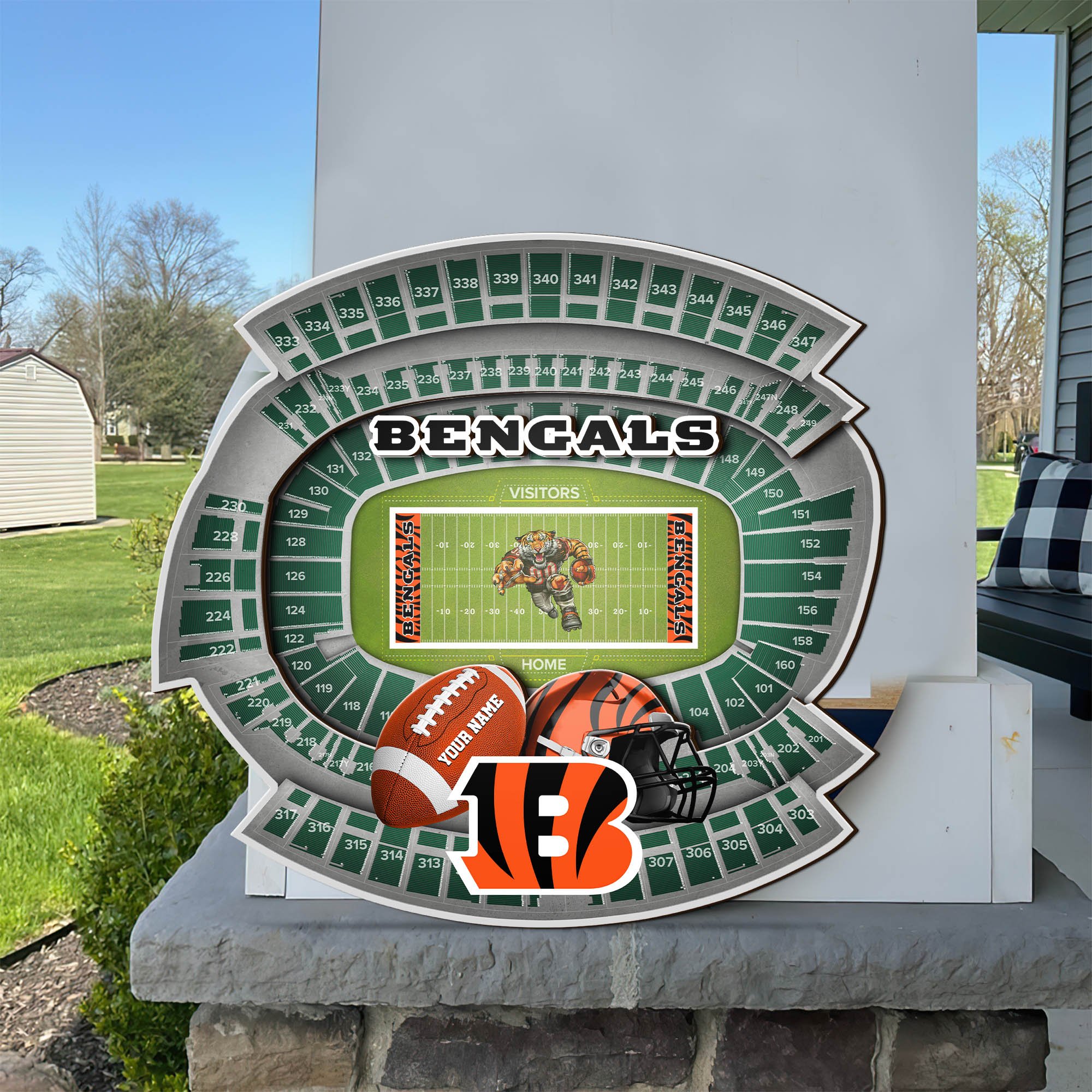 Cincinnati Bengals 2 Layers Woodsign Custom Your Name, Sport  Woodsign, Football Fan Gifts, Home Decor EHIVM-58671