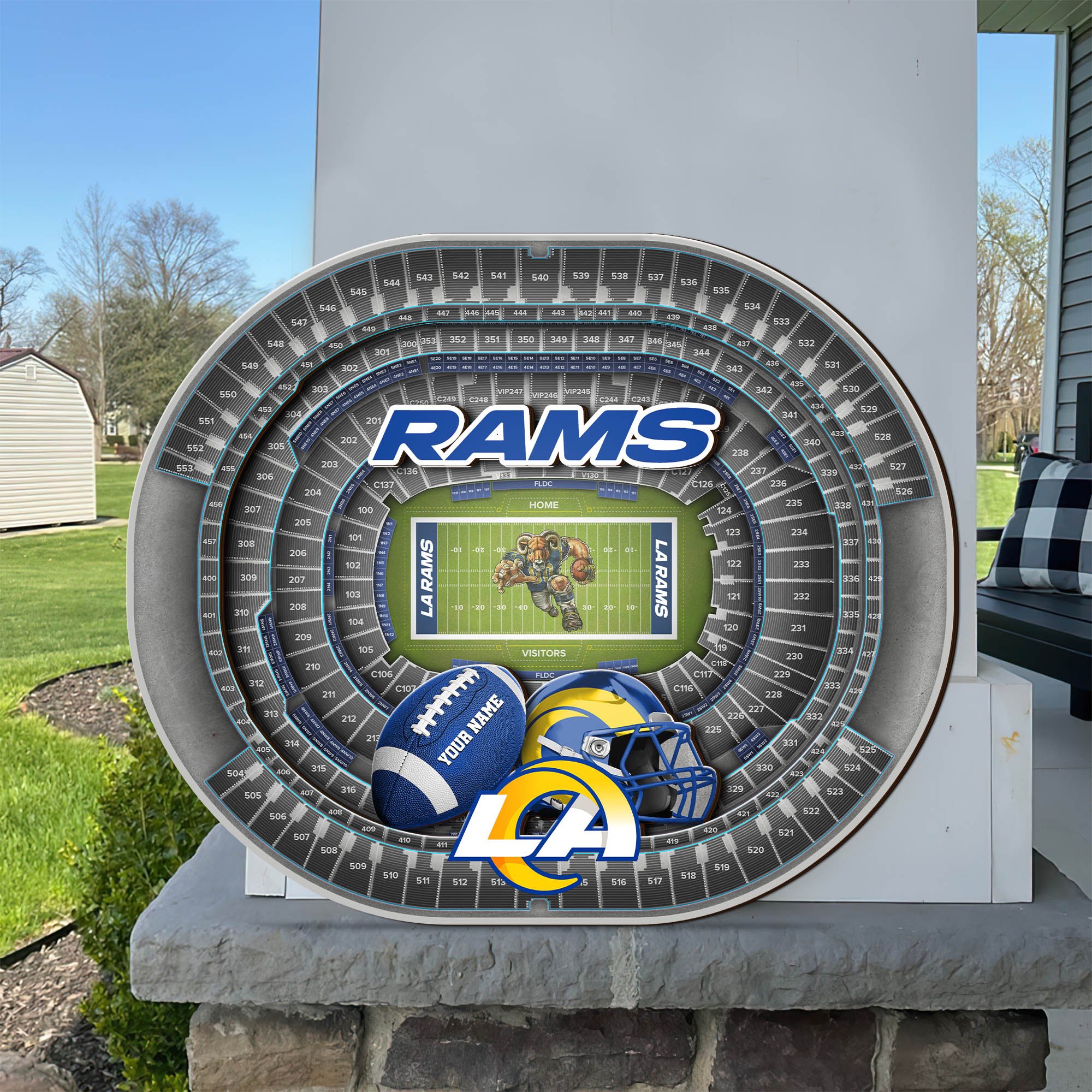 Los Angeles Rams 2 Layers Woodsign Custom Your Name, Sport  Woodsign, Football Fan Gifts, Home Decor EHIVM-58671