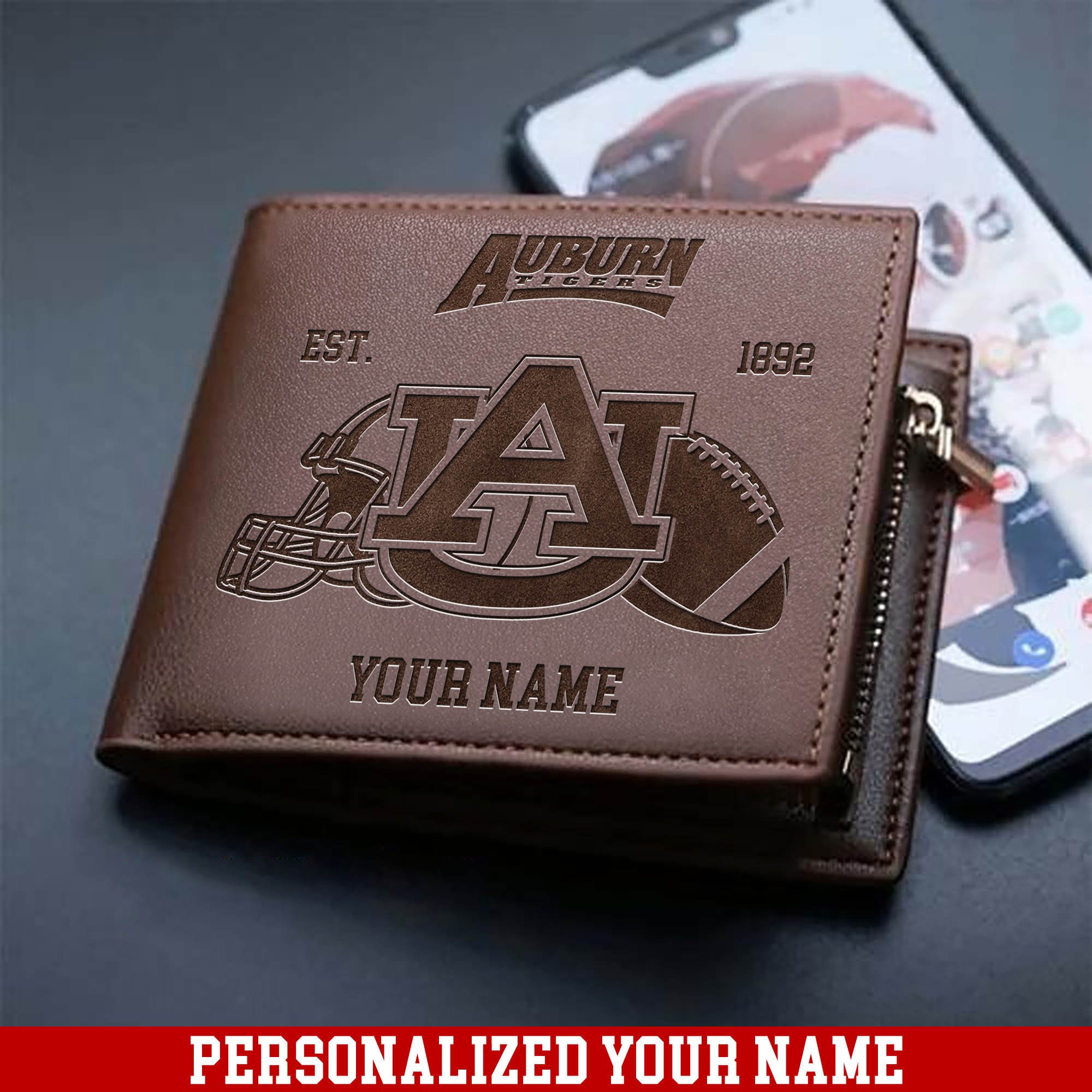 Auburn Tigers Men Wallet Personalized Your Name, Men Wallet For Football Fans, Football Fan Gifts, Gifts For Him ETHY-54899