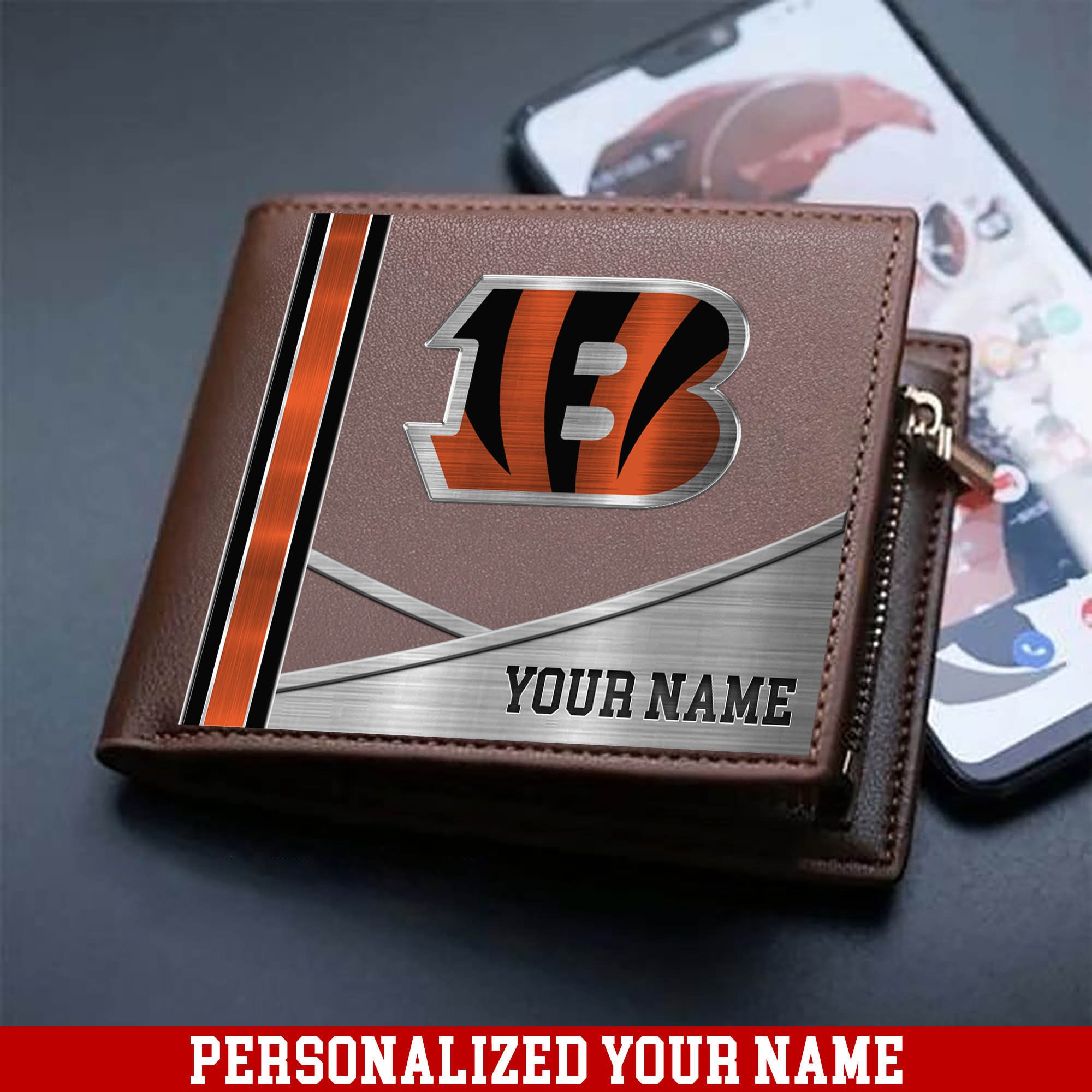 Cincinnati Bengals Sport Team Customized Your Name, Men Wallet For Sport Lovers, Fan Gifts ETHY-54902