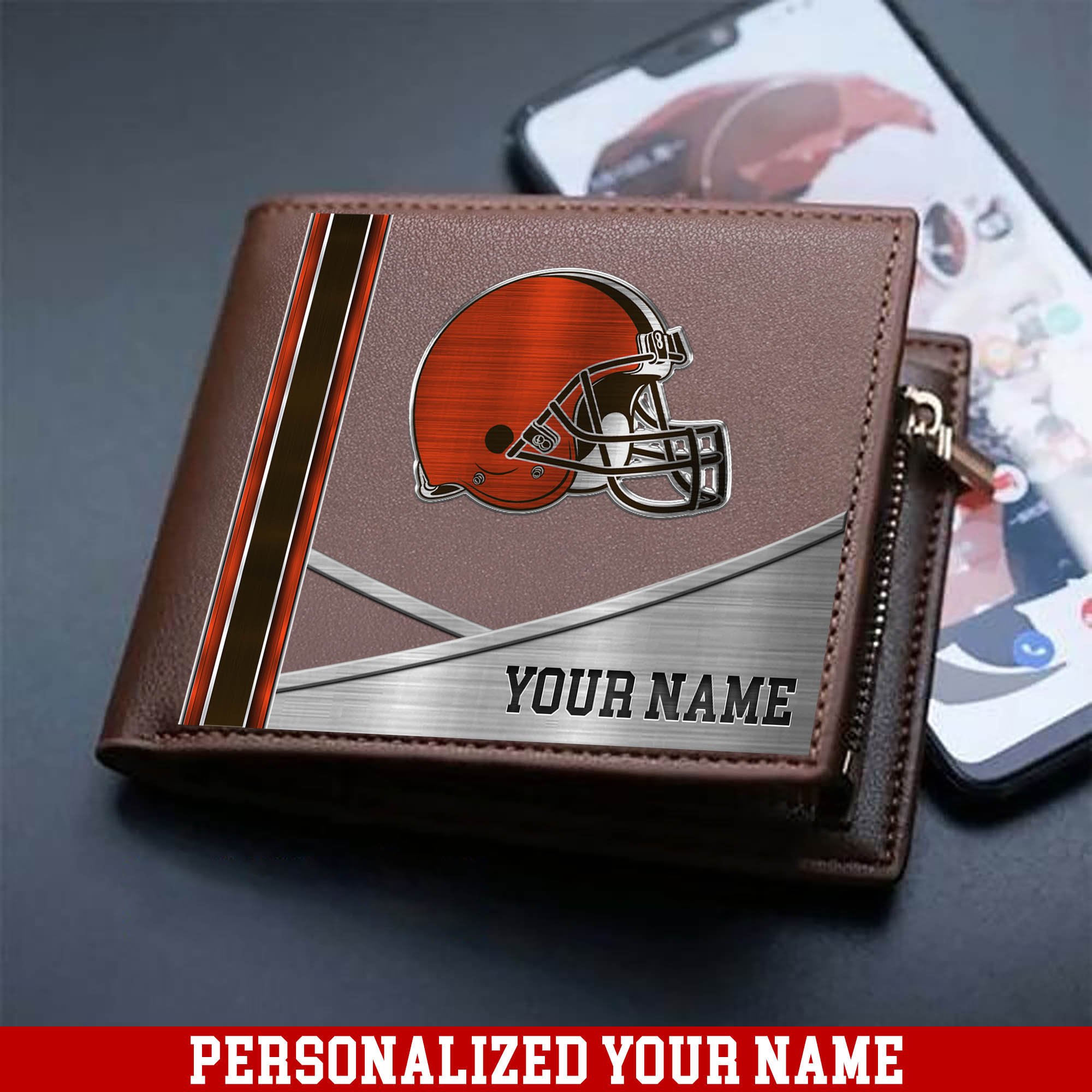 Cleveland Browns Sport Team Customized Your Name, Men Wallet For Sport Lovers, Fan Gifts ETHY-54902