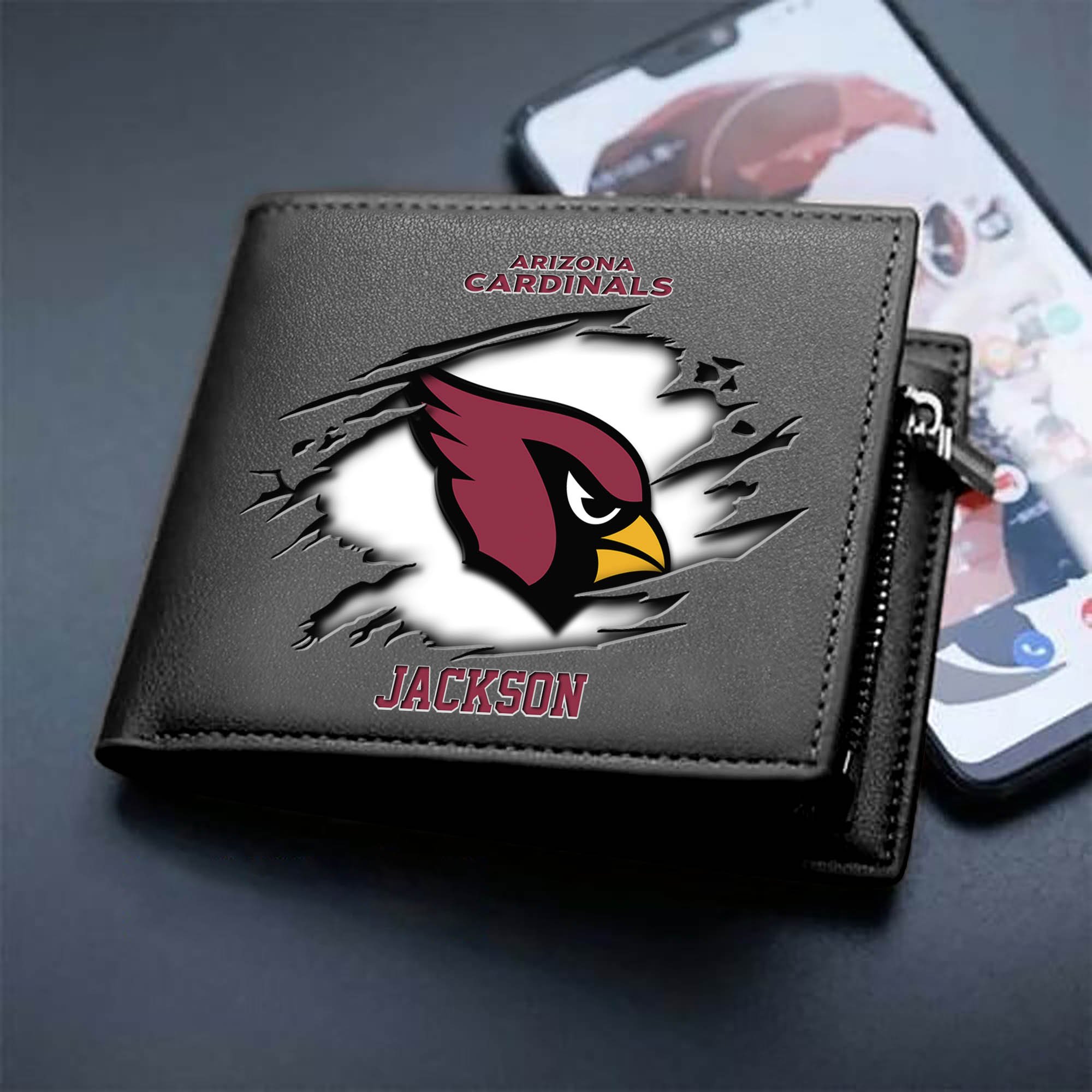 Arizona Cardinals Men Wallet Personalized Your Name, Sport Wallet For Fans, Gifts For Him ETHY-61597