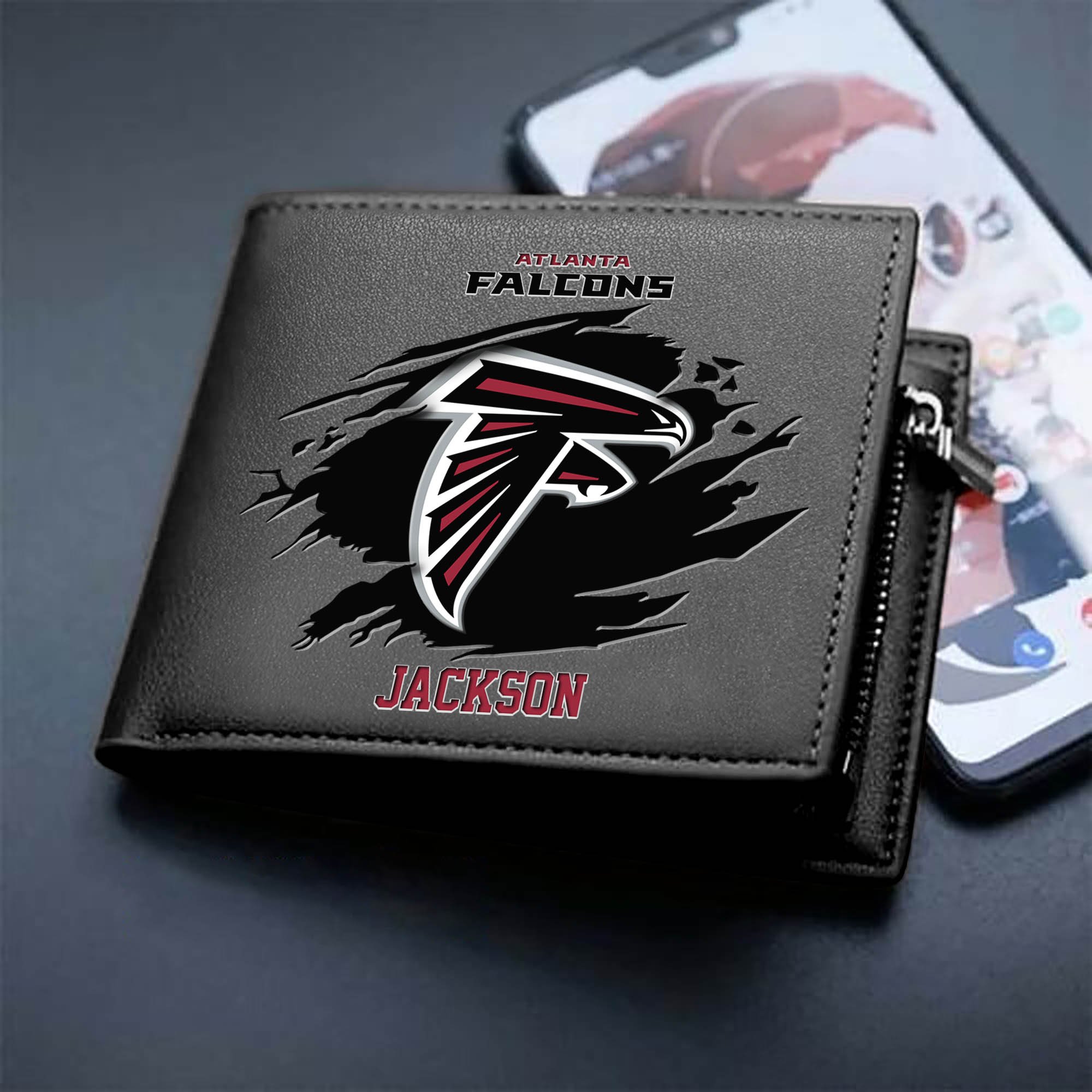 Atlanta Falcons Men Wallet Personalized Your Name, Sport Wallet For Fans, Gifts For Him ETHY-61597