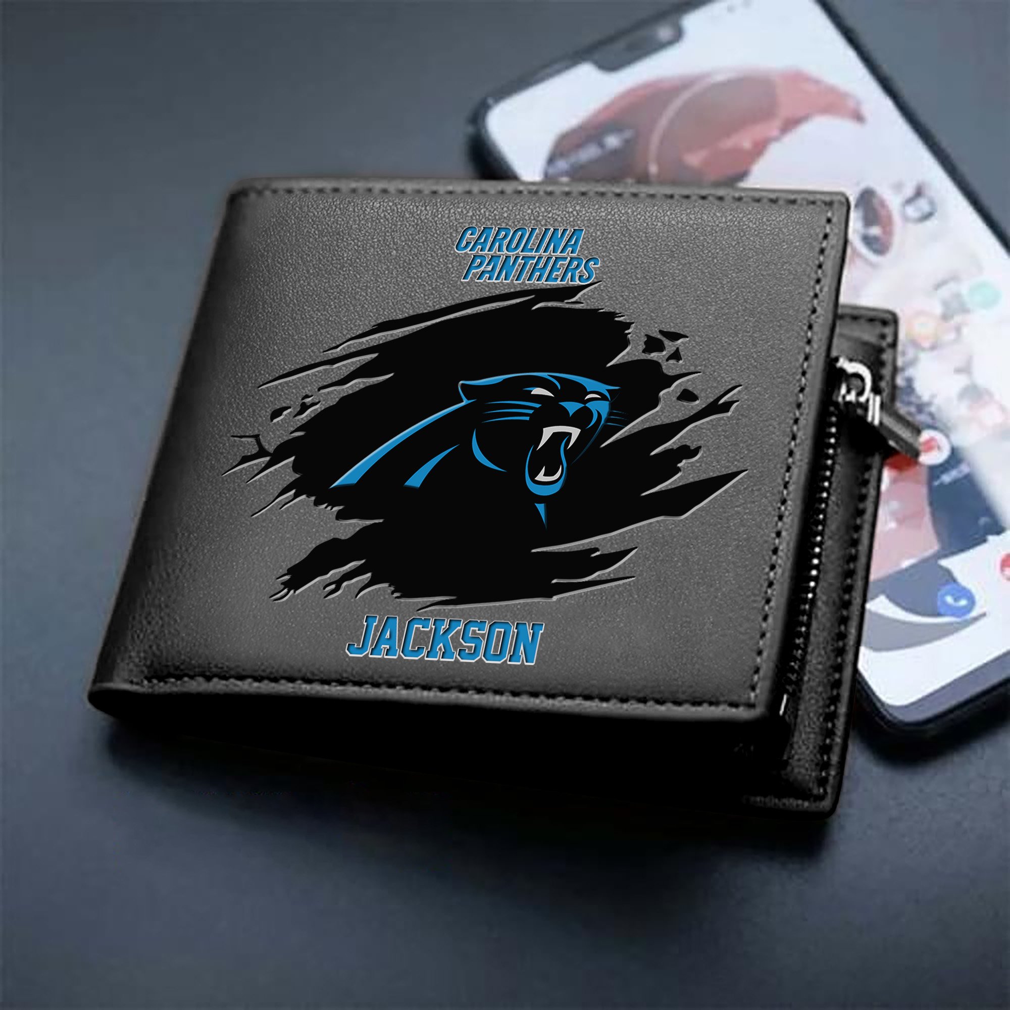 Carolina Panthers Men Wallet Personalized Your Name, Sport Wallet For Fans, Gifts For Him ETHY-61597