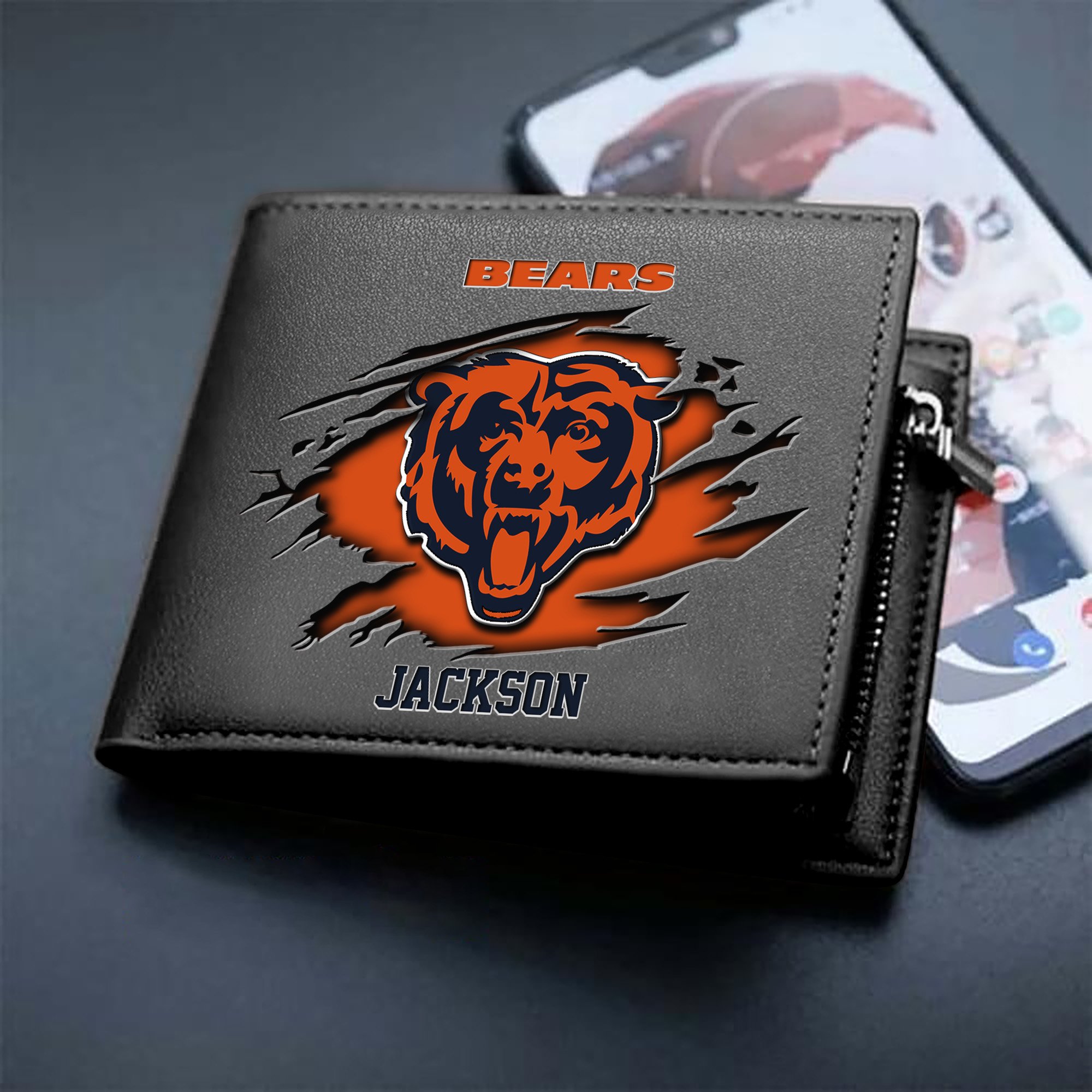 Chicago Bears Men Wallet Personalized Your Name, Sport Wallet For Fans, Gifts For Him ETHY-61597