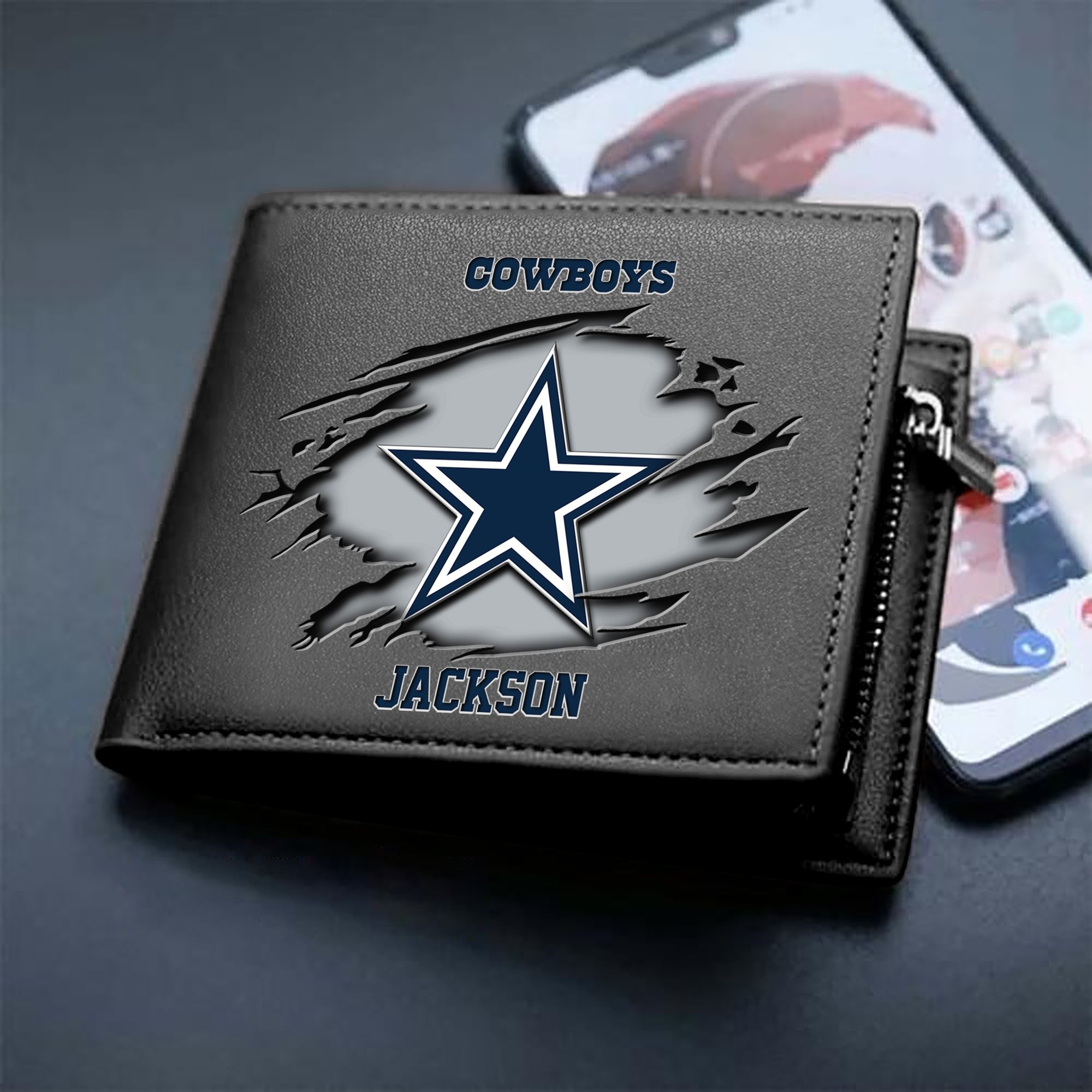 Dallas Cowboys Men Wallet Personalized Your Name, Sport Wallet For Fans, Gifts For Him ETHY-61597