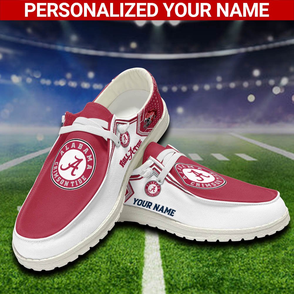 Alabama Crimson Tide Sport HD Shoes Custom Your Name, White HDs For Sport Fans, Sport Lover Gifts ETHY-52461 HD Shoes 2024 Version