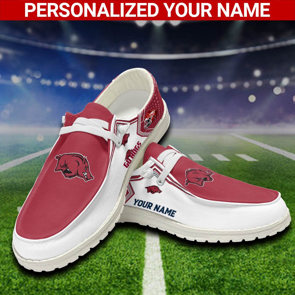 Arkansas Razorbacks Sport HD Shoes Custom Your Name, White HDs For Sport Fans, Sport Lover Gifts ETHY-52461 HD Shoes 2024 Version