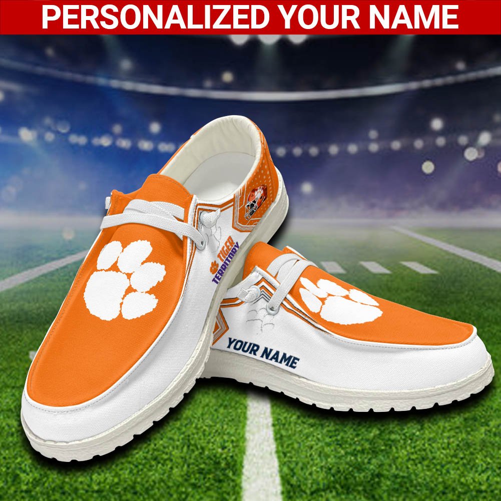 Clemson Tigers Sport HD Shoes Custom Your Name, White HDs For Sport Fans, Sport Lover Gifts ETHY-52461 HD Shoes 2024 Version