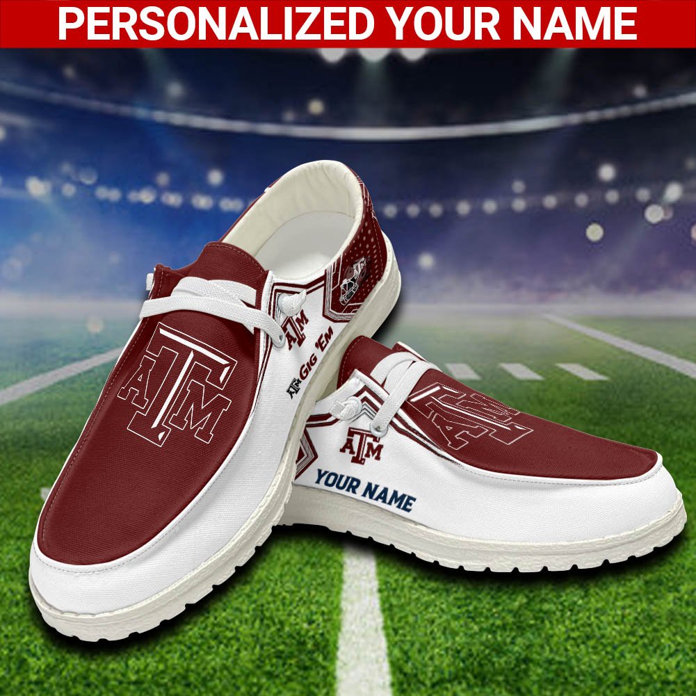 Texas A&M Aggies Sport HD Shoes Custom Your Name, White HDs For Sport Fans, Sport Lover Gifts ETHY-52461 HD Shoes 2024 Version