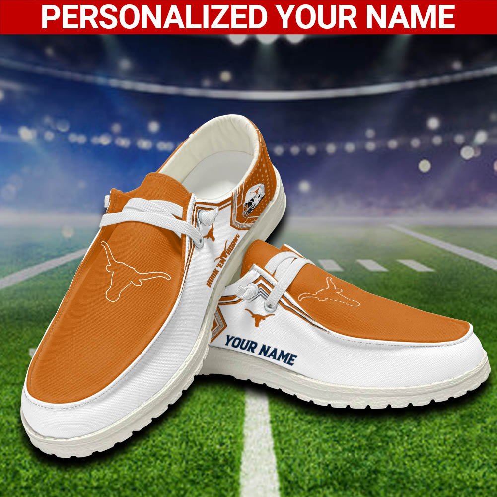 Texas Longhorns Sport HD Shoes Custom Your Name, White HDs For Sport Fans, Sport Lover Gifts ETHY-52461 HD Shoes 2024 Version