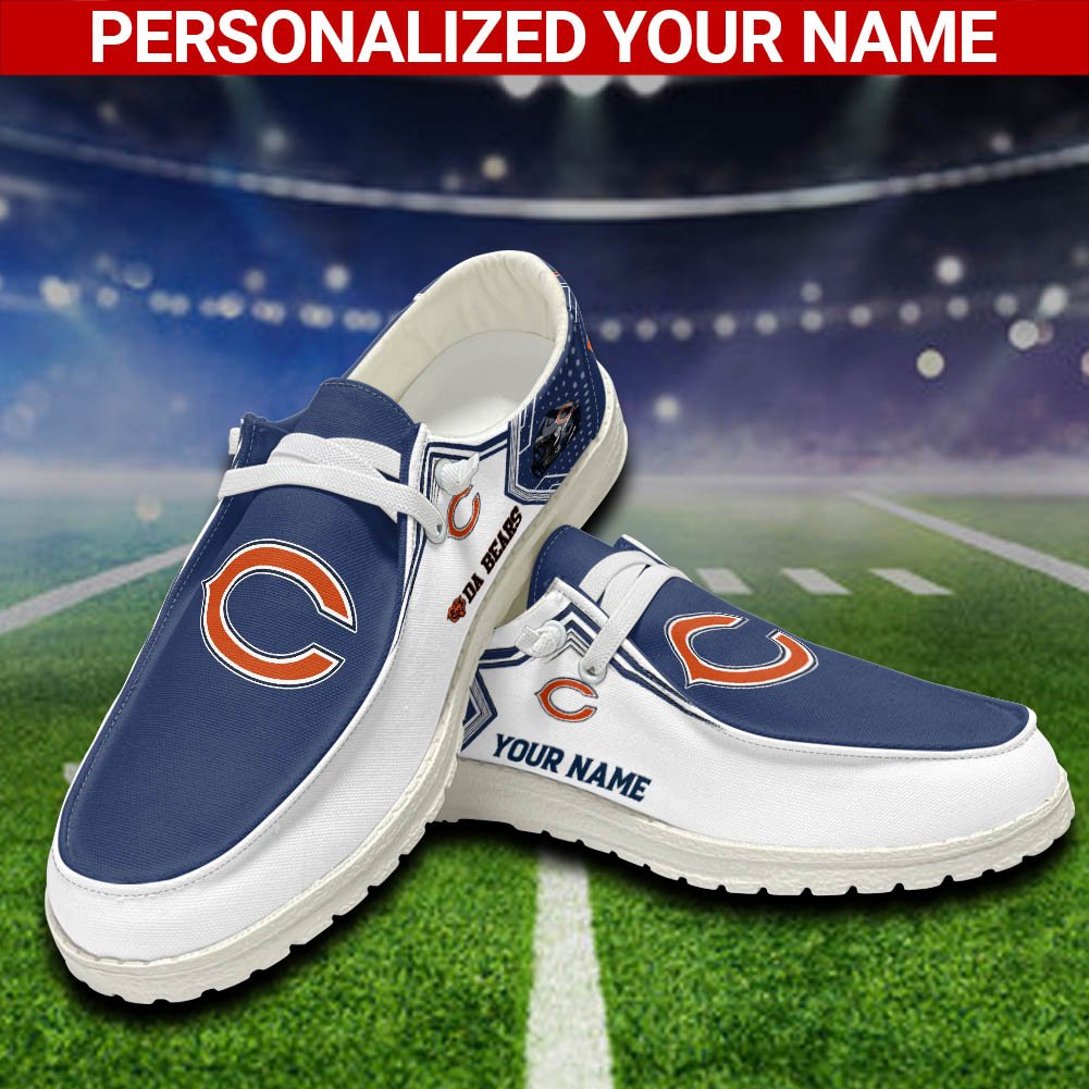 Chicago Bears Sport HD Shoes Custom Your Name, White HDs For Sport Fans, Sport Lover Gifts ETHY-52461 HD Shoes 2024 Version