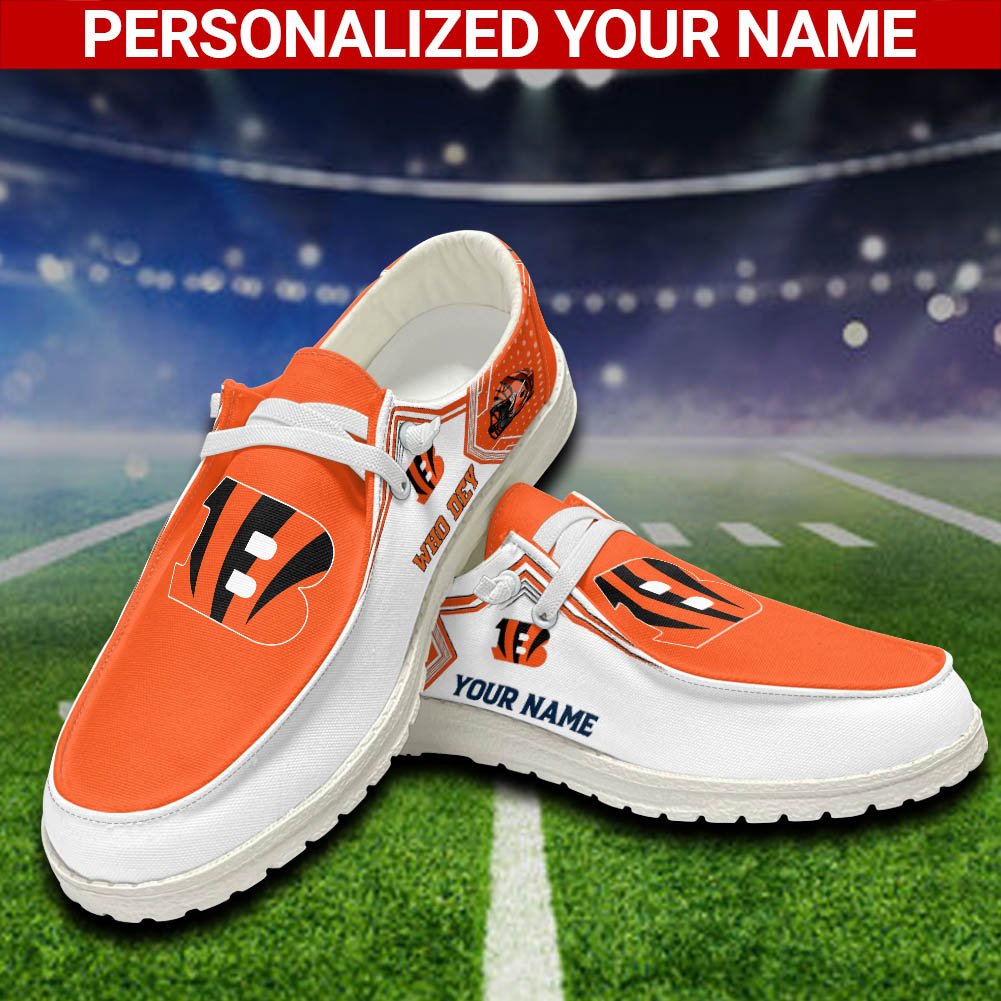 Cincinnati Bengals Sport HD Shoes Custom Your Name, White HDs For Sport Fans, Sport Lover Gifts ETHY-52461 HD Shoes 2024 Version