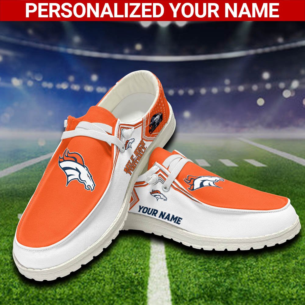 Denver Broncos Sport HD Shoes Custom Your Name, White HDs For Sport Fans, Sport Lover Gifts ETHY-52461 HD Shoes 2024 Version