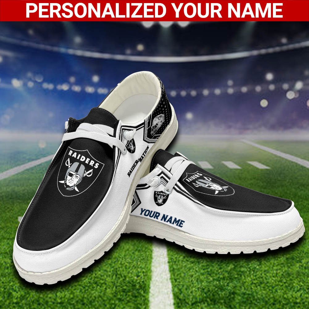 Las Vegas Raiders Sport HD Shoes Custom Your Name, White HDs For Sport Fans, Sport Lover Gifts ETHY-52461 HD Shoes 2024 Version